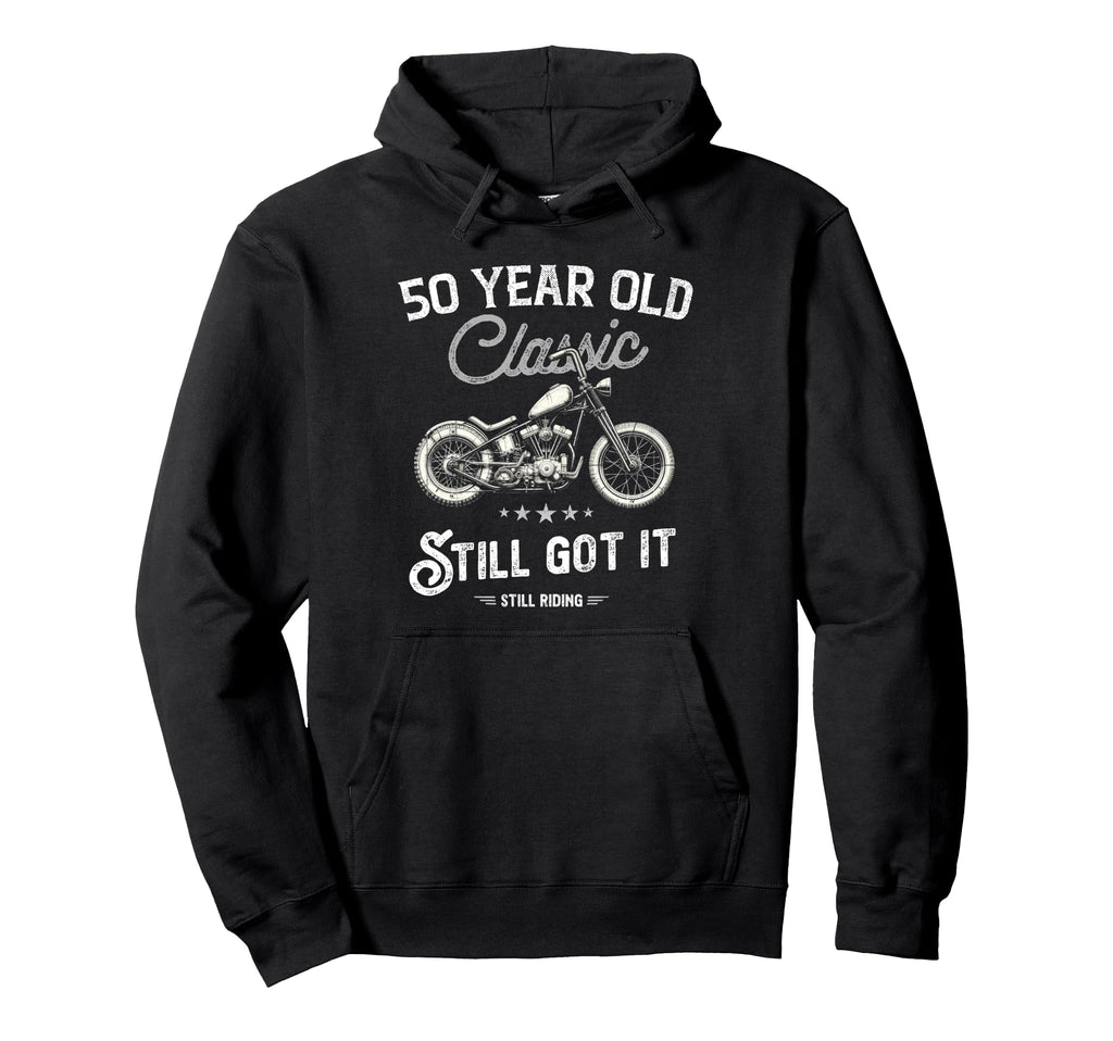 Mens Motorbike 50Th Birthday Funny Cruiser Hoodie - Unique Graphic Unisex - T-Shirt, Sweatshirt, Hoodie