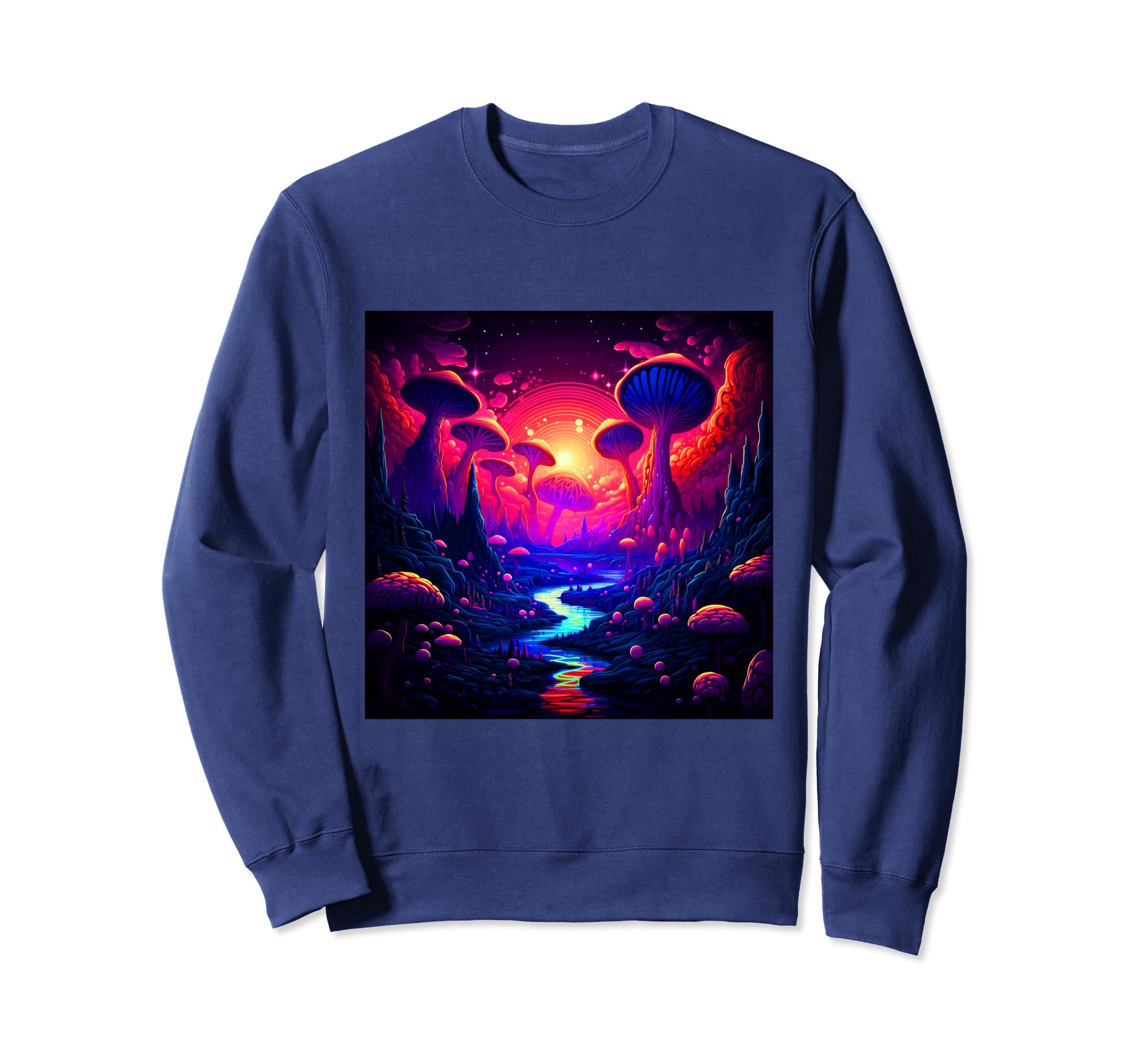 80S Synthwave Aesthetic Mushroom Sweatshirt - Graphic Print for Adults - T-Shirt, Sweatshirt, Hoodie