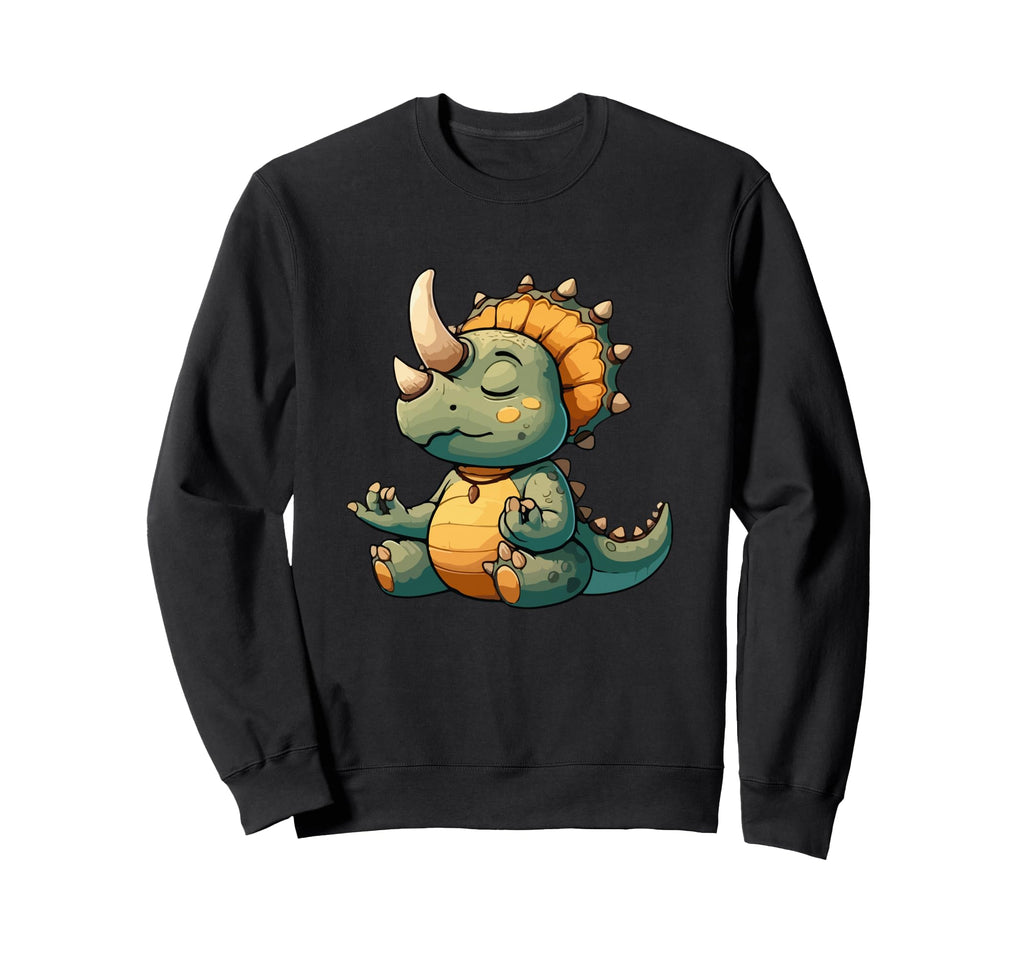 Meditation Triceratops Yoga Pose Sweatshirt - Trendy Graphic Unisex - T-Shirt, Sweatshirt, Hoodie