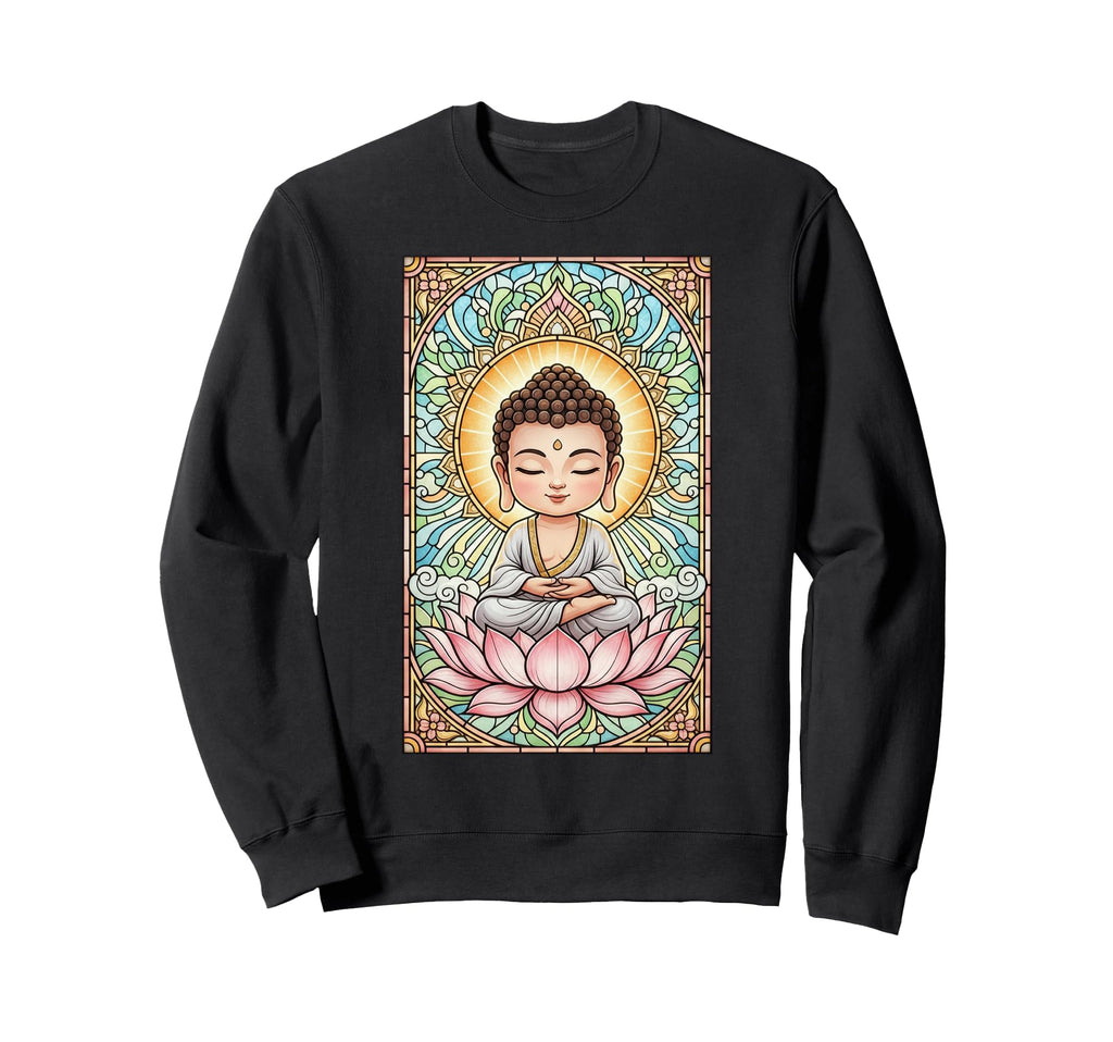 Little Buddha Stained Glass Sweatshirt - Custom Art Print Men Women - T-Shirt, Sweatshirt, Hoodie