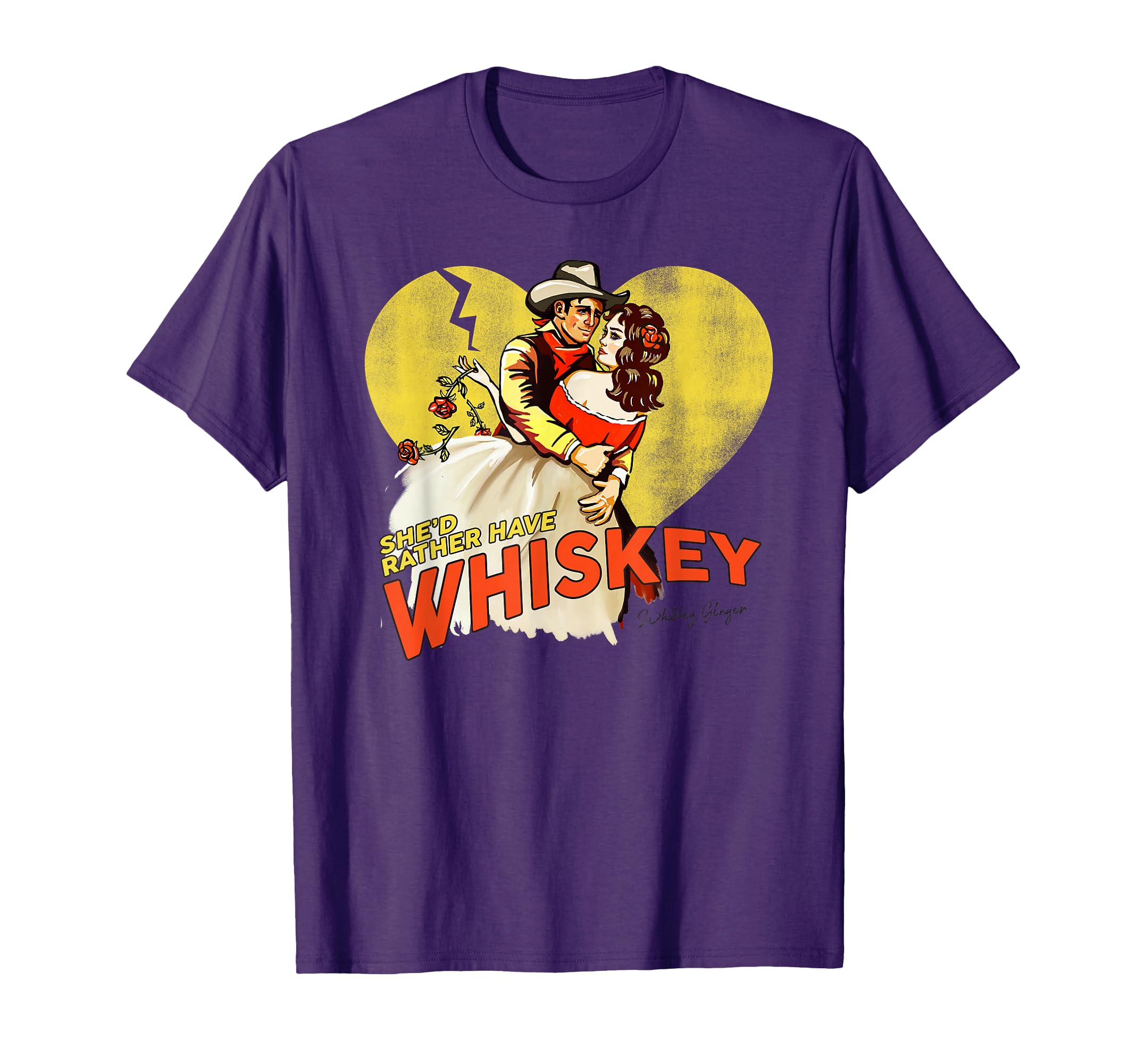 Whiskey Cowgirl Pinup Romantic T-Shirt - Fun Novelty Design for Adults - T-Shirt, Sweatshirt, Hoodie