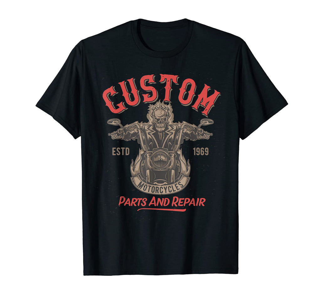 Badass Skeleton Riding Motorcycle T-Shirt - Novelty Apparel for Adults - T-Shirt, Sweatshirt, Hoodie