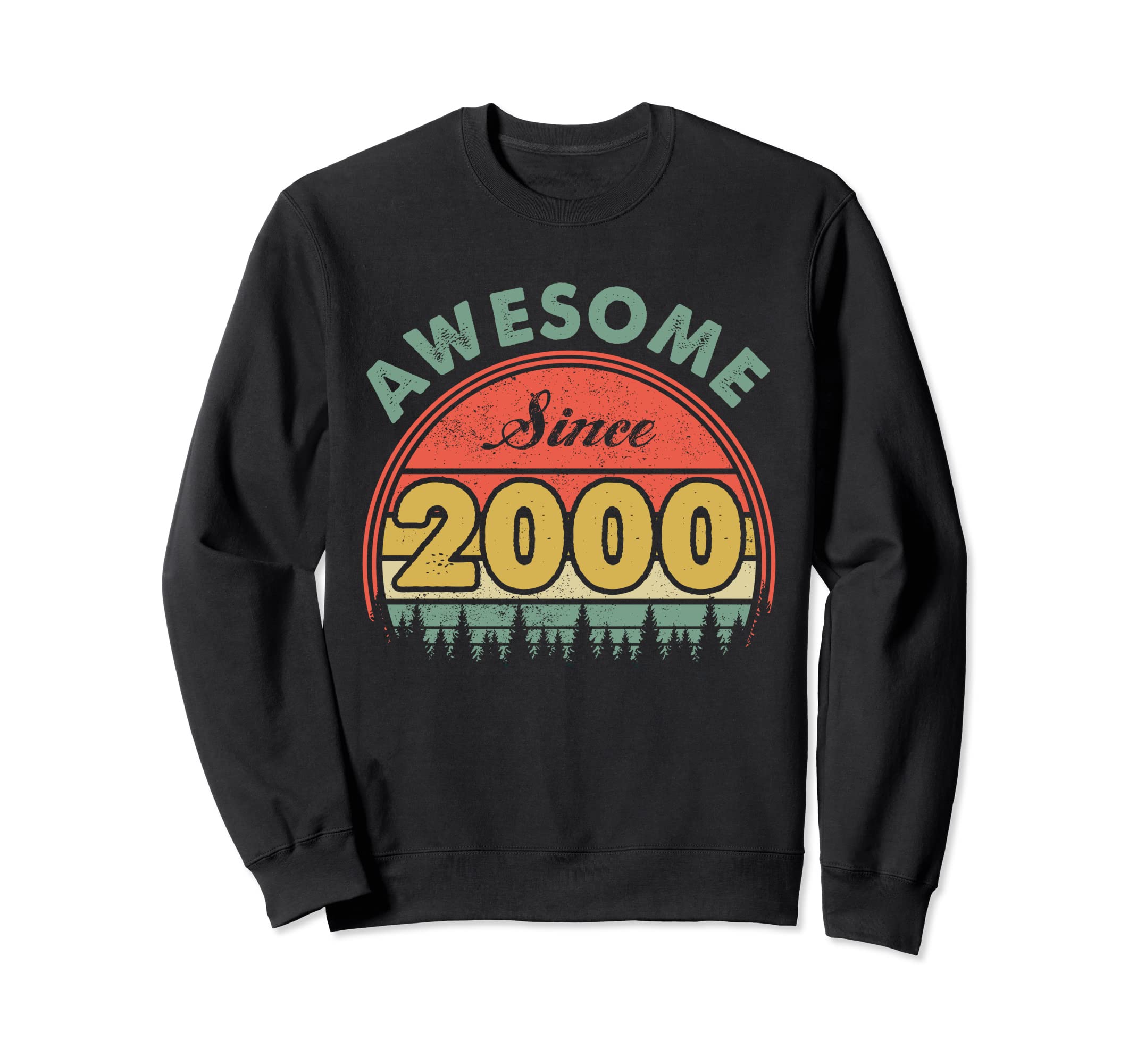 Awesome Since 2000 Birthday Sunset Sweatshirt - Custom Art Print Unisex - T-Shirt, Sweatshirt, Hoodie