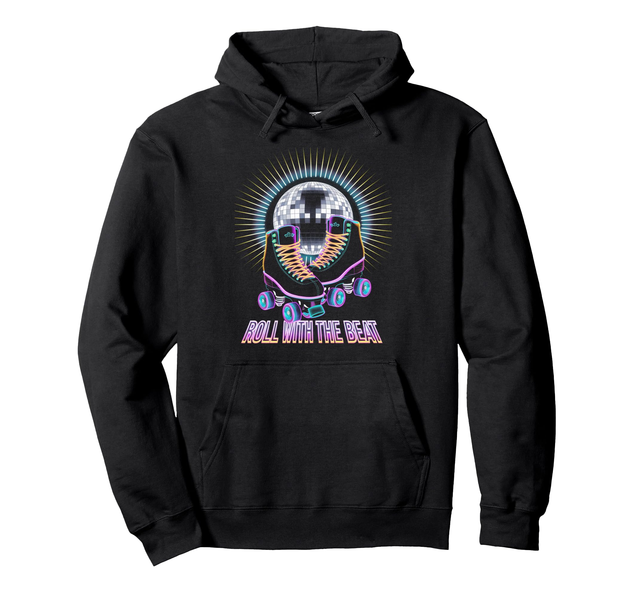 Rollerskates Roll Beat Funny 70S Hoodie - Casual Everyday Wear for Adults - T-Shirt, Sweatshirt, Hoodie