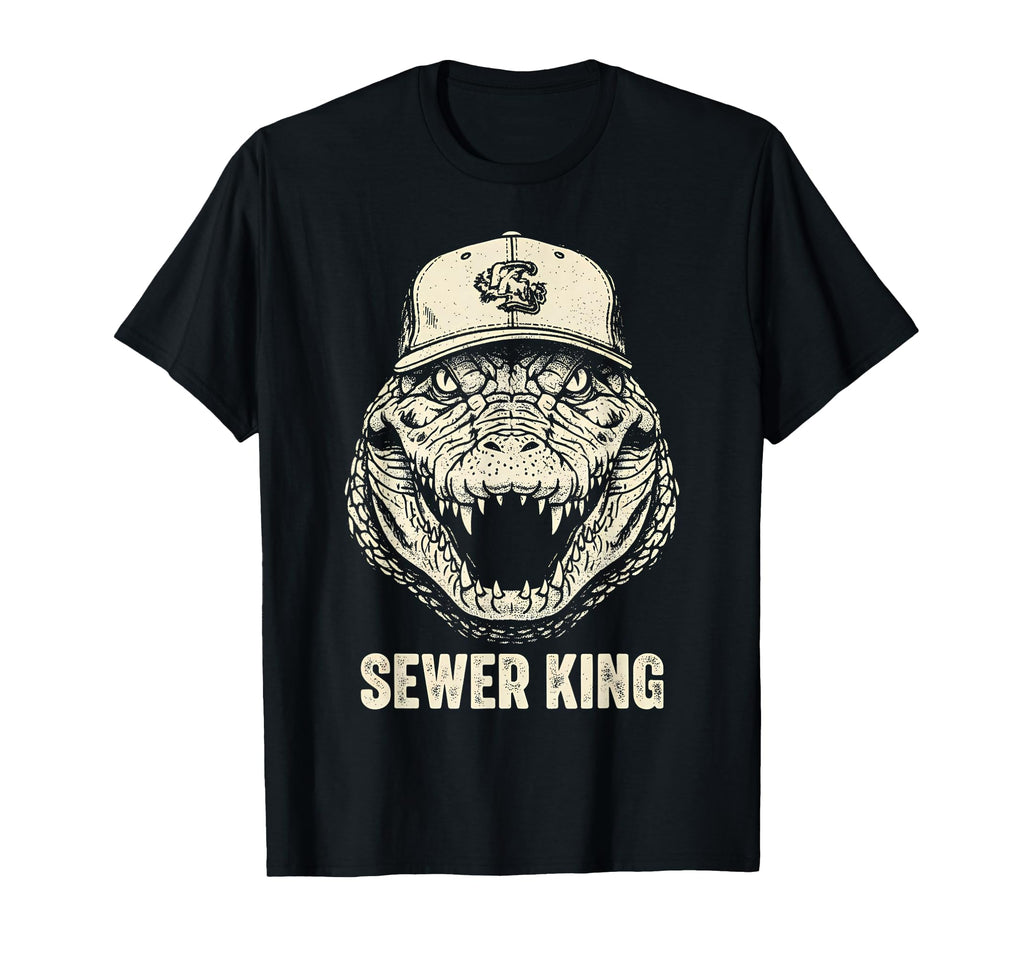 Sewer King Alligator Florida Louisiana T-Shirt - Graphic Print for Adults - T-Shirt, Sweatshirt, Hoodie