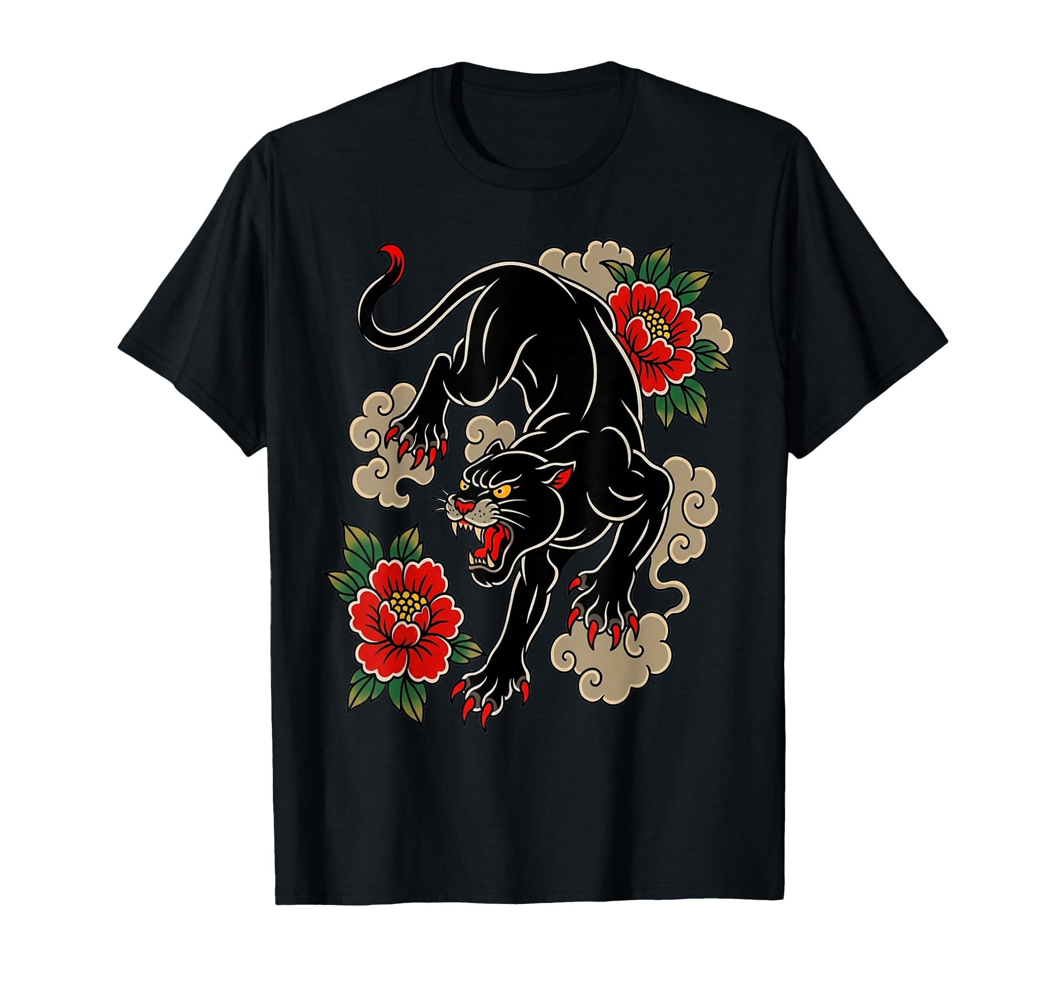 Traditional Tattoo Panther Old School T-Shirt - Novelty Apparel Unisex - T-Shirt, Sweatshirt, Hoodie