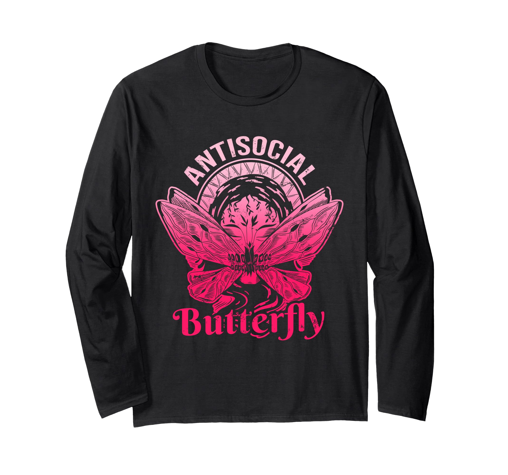 Antisocial Butterfly Moth Gothic Dark T-Shirt - Unique Graphic Men Women - T-Shirt, Sweatshirt, Hoodie