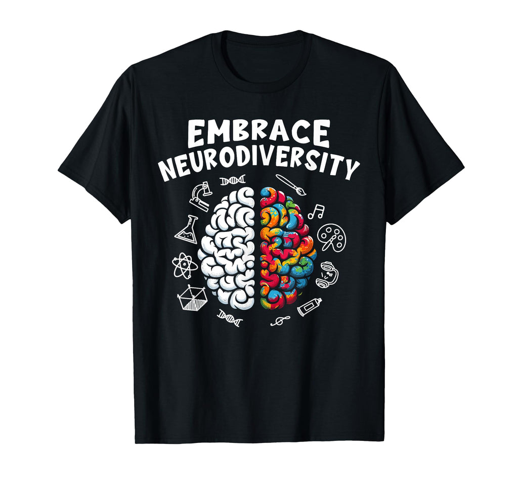 Neurodiversity Brain Autism Awareness T-Shirt - Graphic Print Men Women - T-Shirt, Sweatshirt, Hoodie