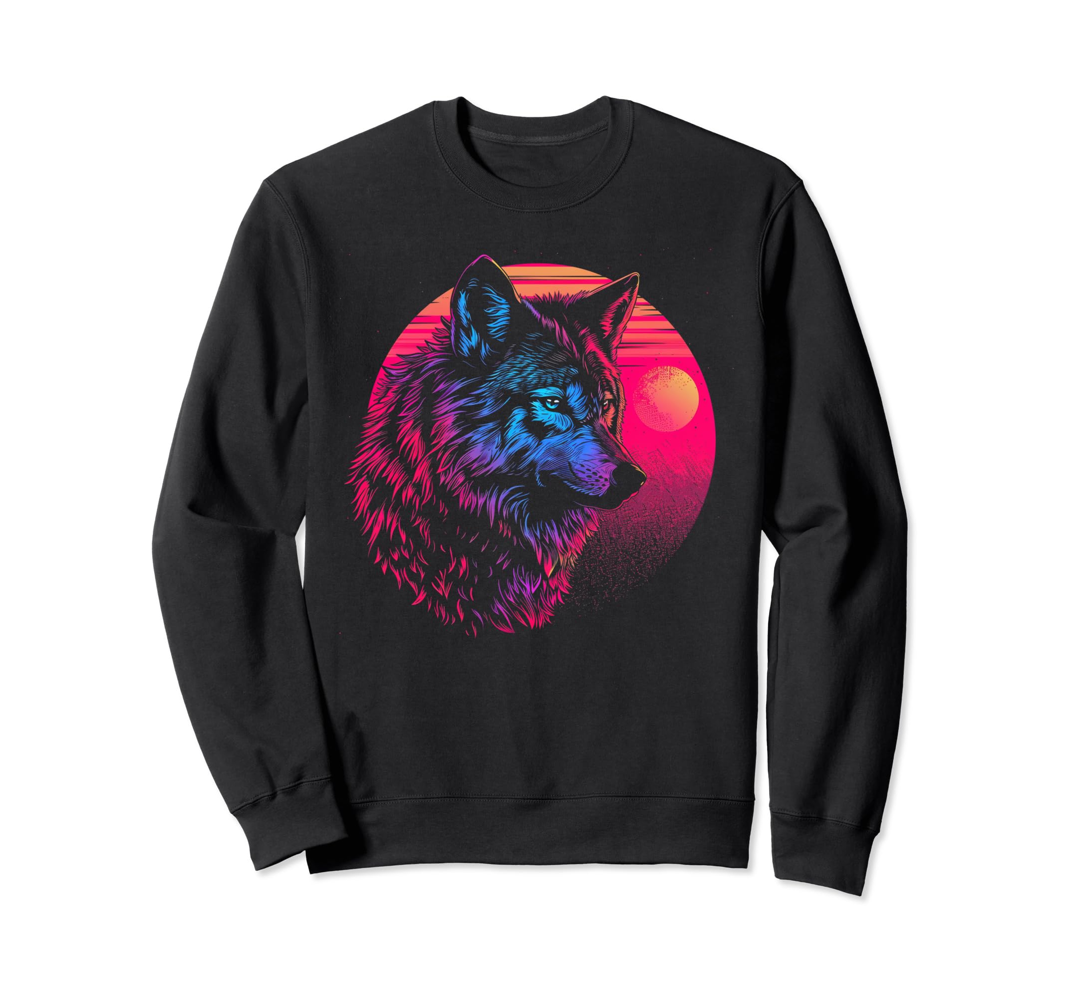 Wolf Vaporwave Aesthetic Synthwave Sweatshirt - Streetwear Style Unisex - T-Shirt, Sweatshirt, Hoodie