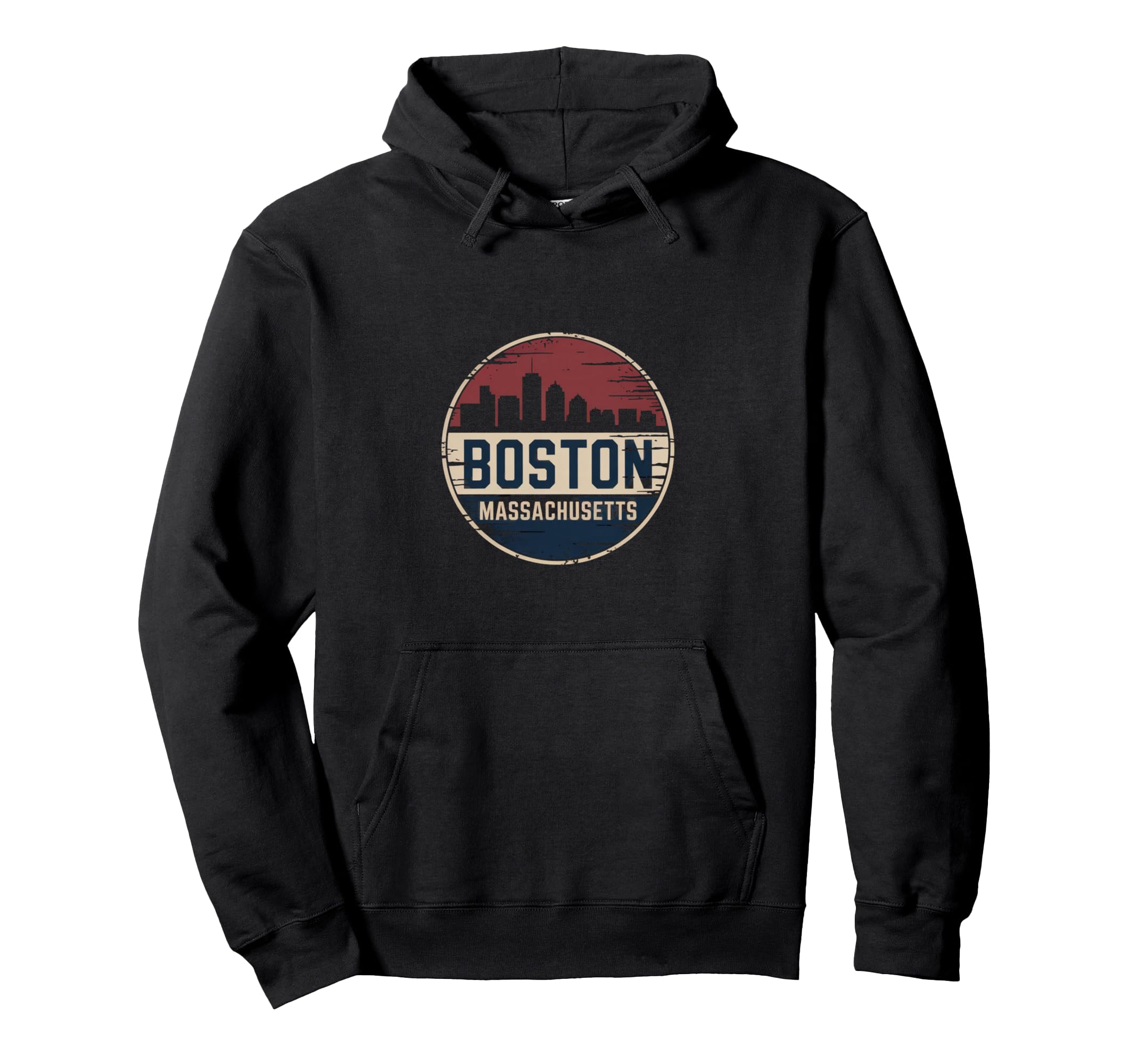 Boston Massachusetts Coastal Skyline Hoodie - Trendy Graphic Men Women - T-Shirt, Sweatshirt, Hoodie