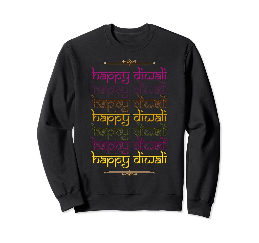 Happy Diwali Deepavali Desi Hindi Sweatshirt - Minimalist Print for Adults - T-Shirt, Sweatshirt, Hoodie