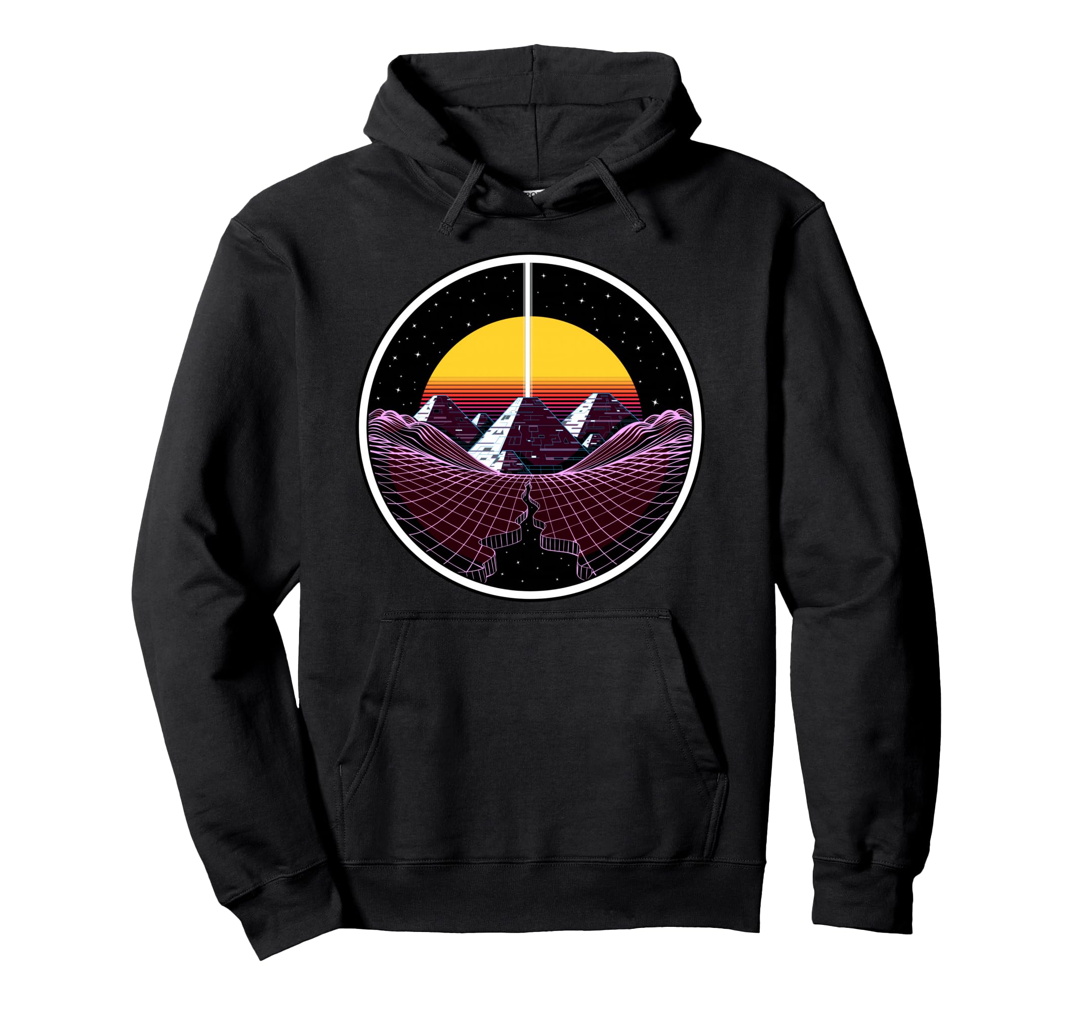 Synthwave Pyramids Vaporwave 80S Hoodie - Aesthetic Graphic for Adults - T-Shirt, Sweatshirt, Hoodie
