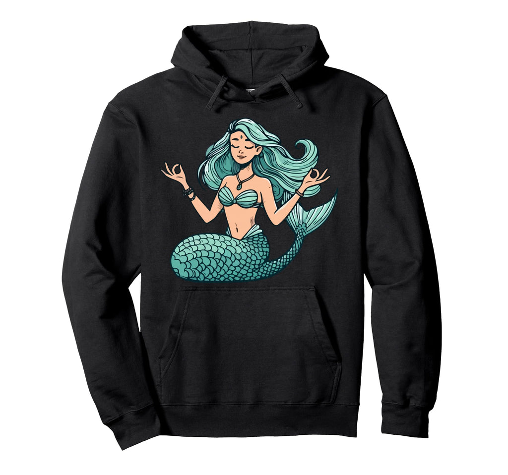 Meditation Mermaid Yoga Pose Hoodie - Casual Everyday Wear for Adults - T-Shirt, Sweatshirt, Hoodie