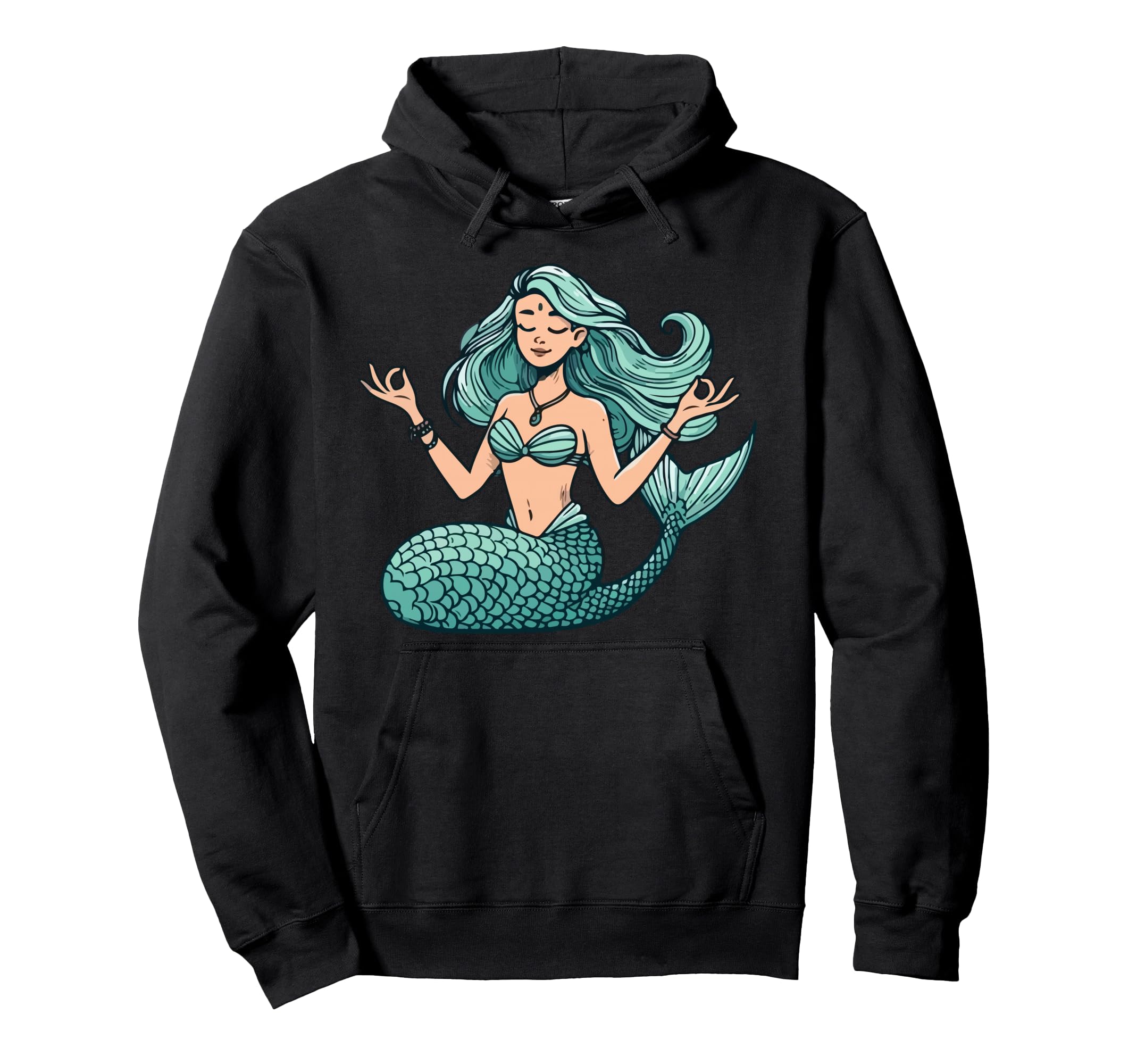 Meditation Mermaid Yoga Pose Hoodie - Casual Everyday Wear for Adults - T-Shirt, Sweatshirt, Hoodie