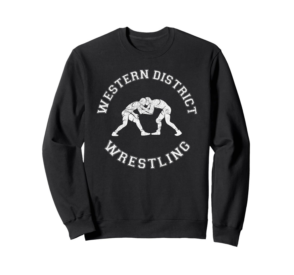 Western District Wrestling Sweatshirt - Fun Novelty Design for Adults - T-Shirt, Sweatshirt, Hoodie
