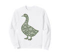 Floral Goose Linocut Aesthetic Sweatshirt - Streetwear Style for Adults - T-Shirt, Sweatshirt, Hoodie