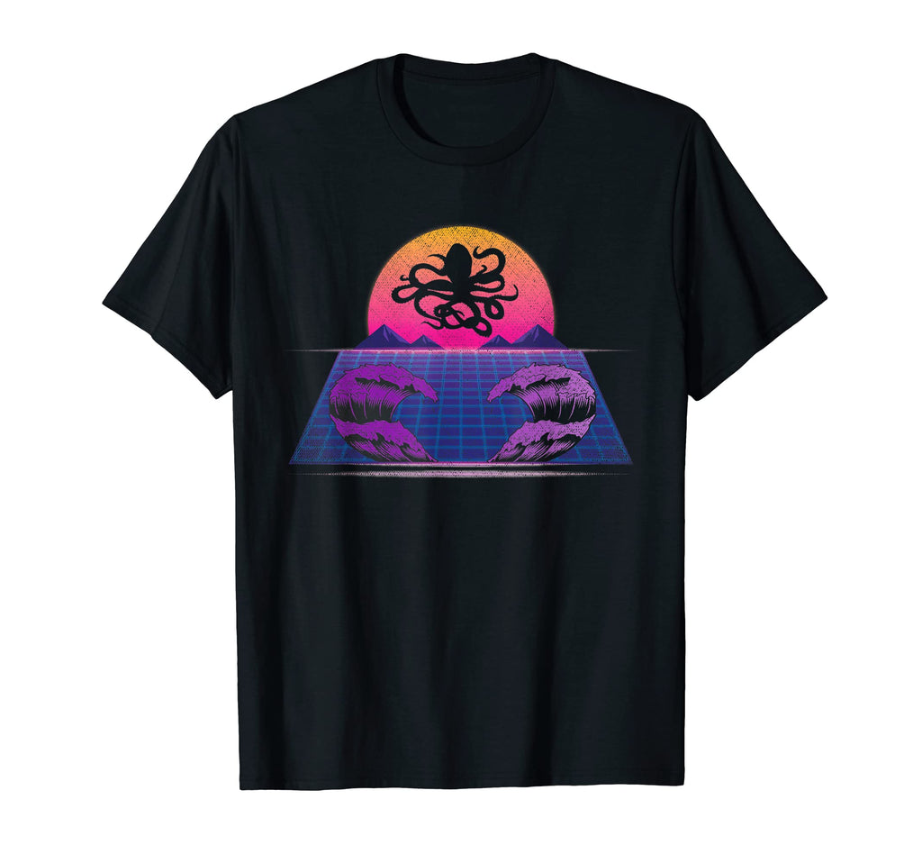90S Synthwave Kraken Animal Sea T-Shirt - Streetwear Style for Adults - T-Shirt, Sweatshirt, Hoodie