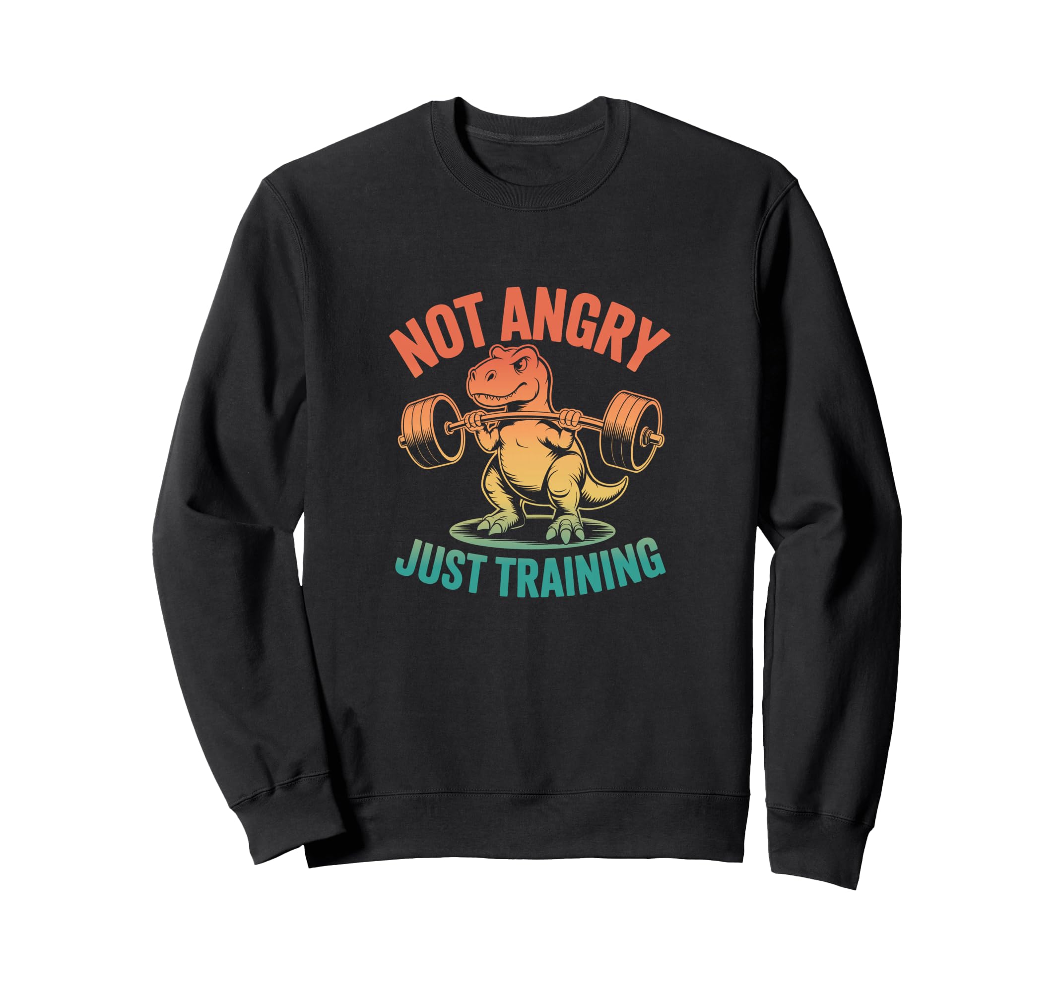 Not Angry Just Training T Rex Gym Sweatshirt - Aesthetic Graphic Unisex - T-Shirt, Sweatshirt, Hoodie