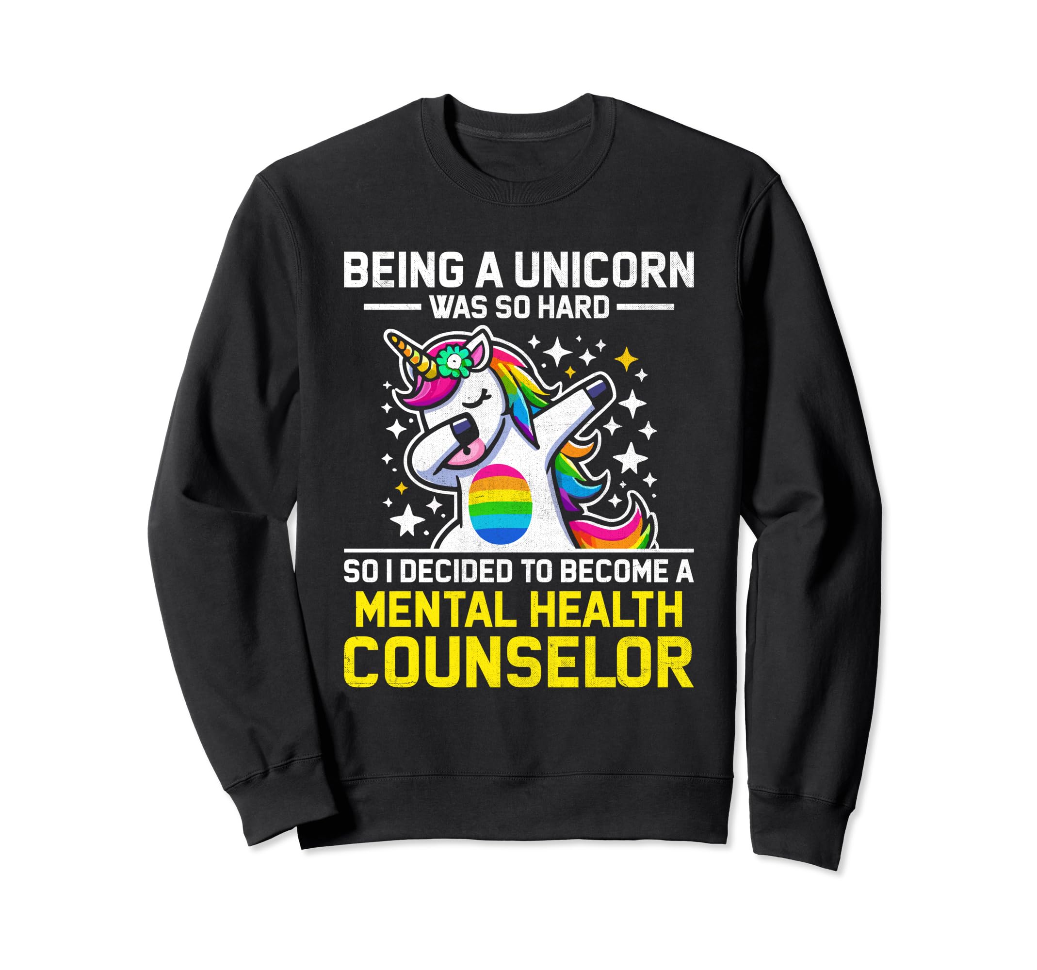 Funny Unicorn Mental Health Sweatshirt - Custom Art Print for Adults - T-Shirt, Sweatshirt, Hoodie