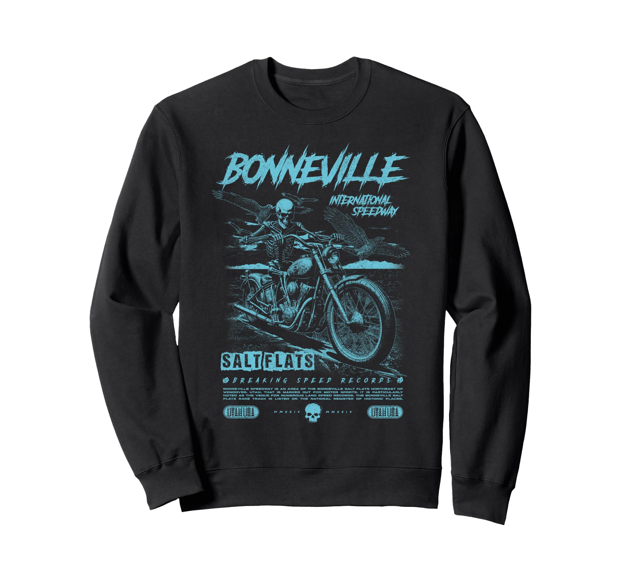 Bonneville Salt Flats Motorcycle Racing Sweatshirt - Graphic Print Unisex - T-Shirt, Sweatshirt, Hoodie