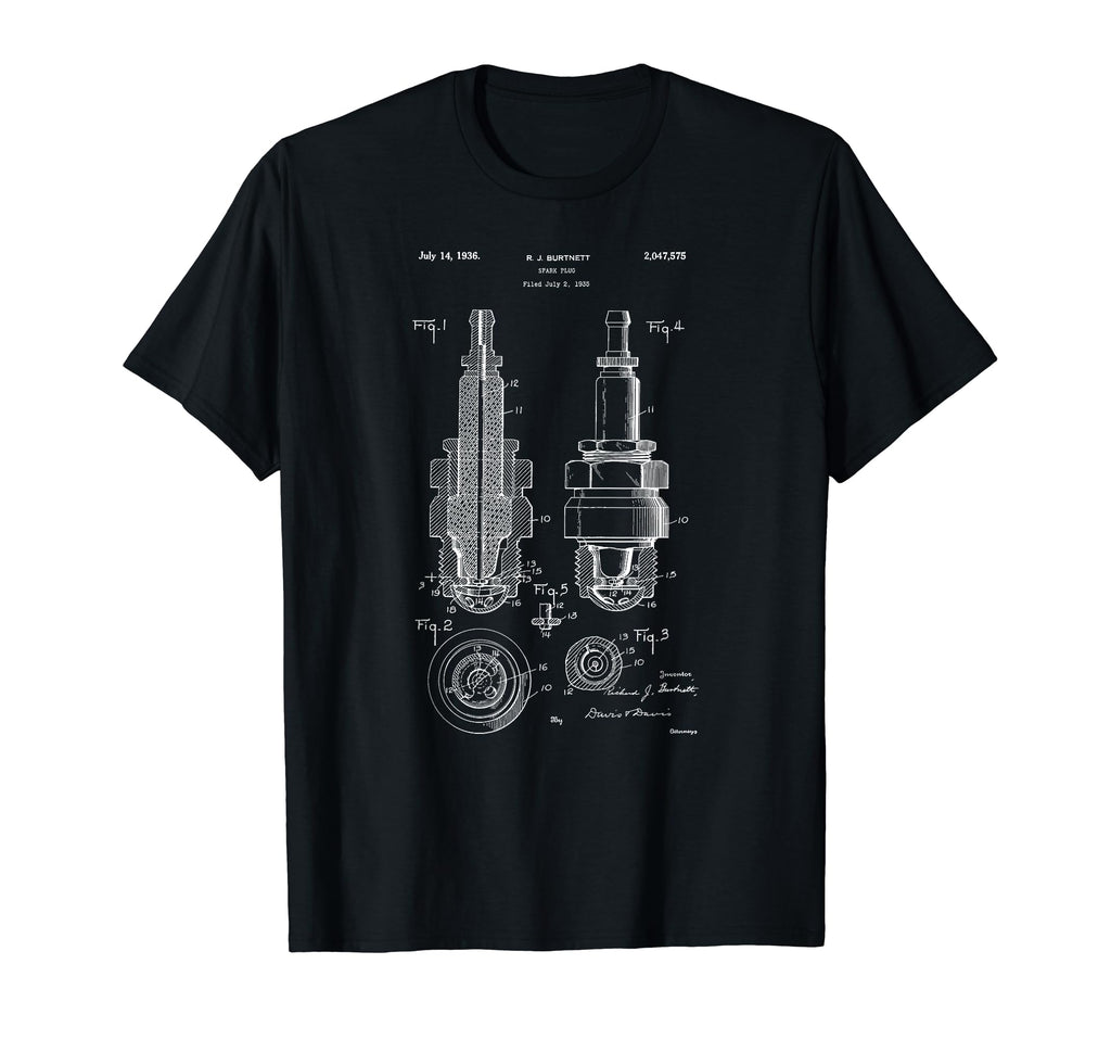Patent 1900 Engine Spark Plug T-Shirt - Custom Art Print for Adults - T-Shirt, Sweatshirt, Hoodie
