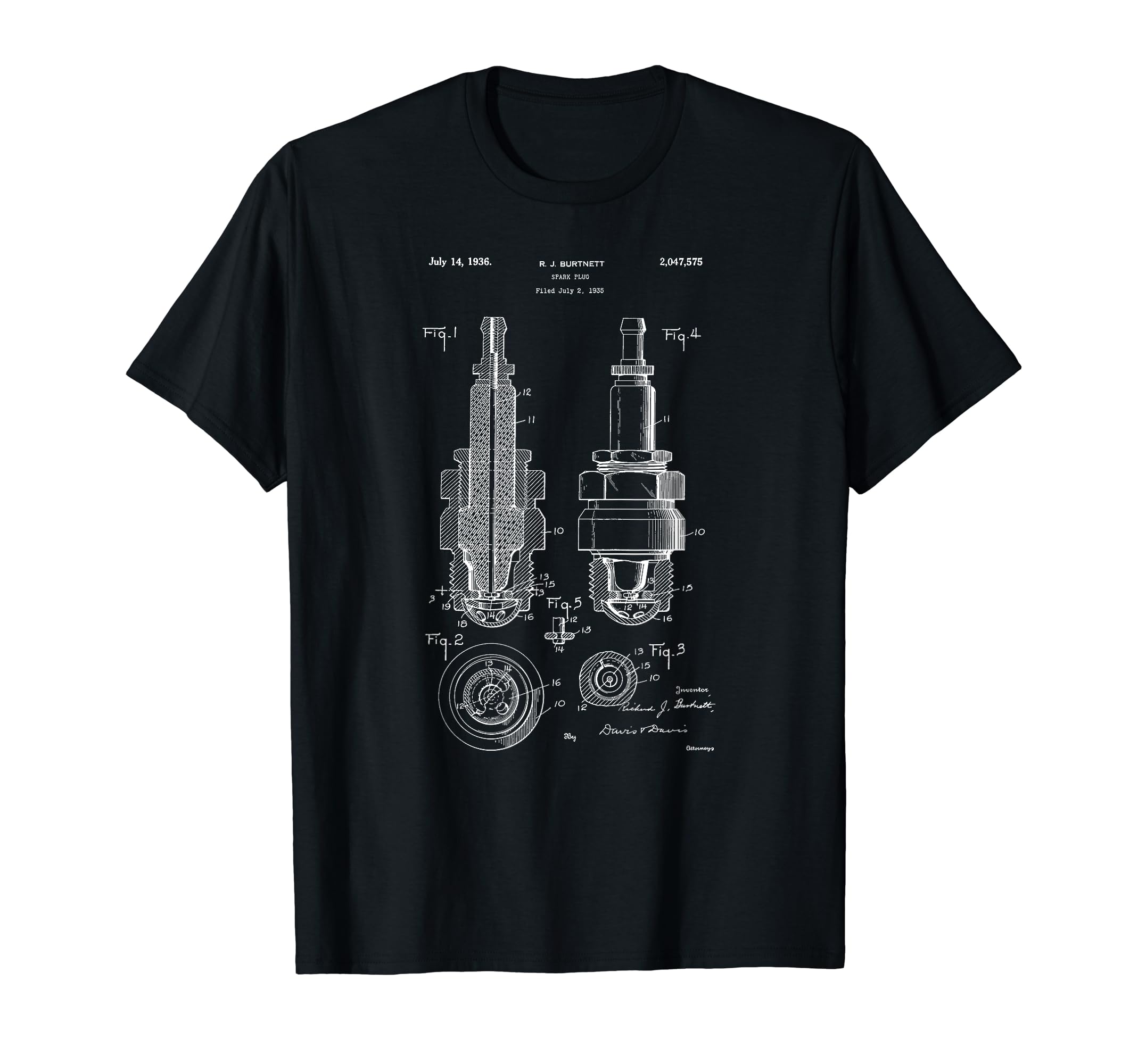 Patent 1900 Engine Spark Plug T-Shirt - Custom Art Print for Adults - T-Shirt, Sweatshirt, Hoodie