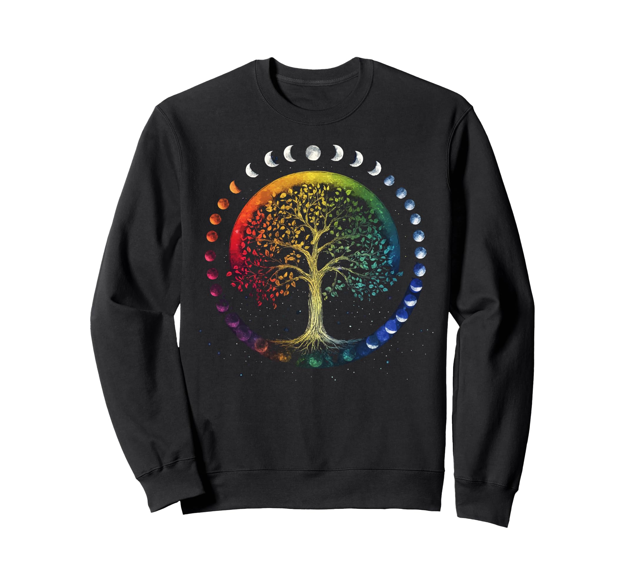 Phases Moon Tree Chakra Yoga Yogi Sweatshirt - Casual Everyday Wear Unisex - T-Shirt, Sweatshirt, Hoodie