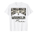 Wranglin Mama Bull Skull Leopard T-Shirt - Graphic Print for Adults - T-Shirt, Sweatshirt, Hoodie
