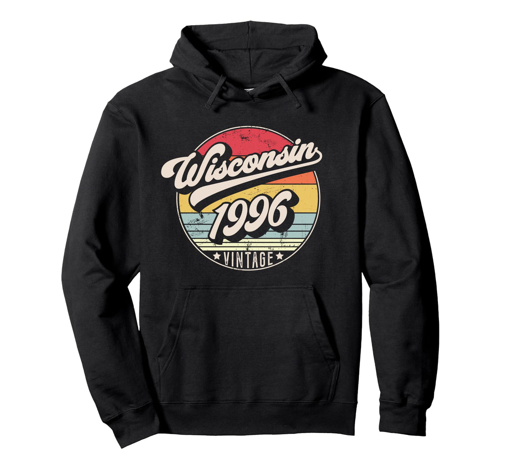 Wisconsin 1996 Birthday Sunset Hoodie - Custom Art Print Unisex - T-Shirt, Sweatshirt, Hoodie