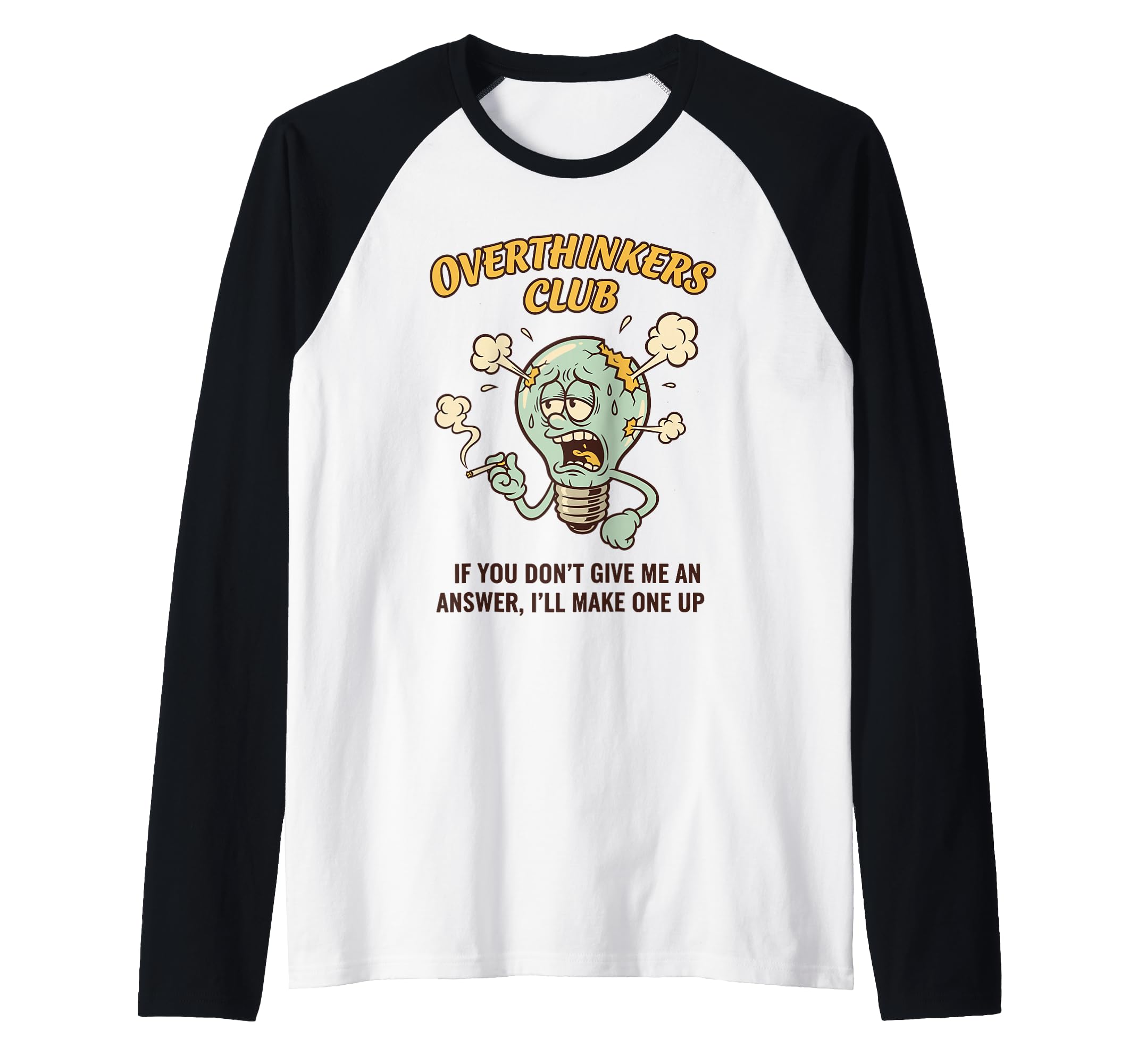 Overthinkers Club Light Bulb Sweatshirt - Fun Novelty Design Men Women - T-Shirt, Sweatshirt, Hoodie