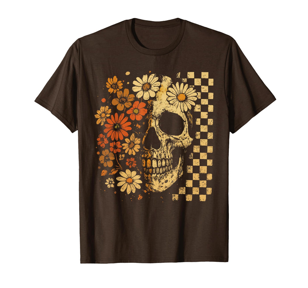 Floral Skull Grunge Aesthetic T-Shirt - Casual Everyday Wear Unisex - T-Shirt, Sweatshirt, Hoodie