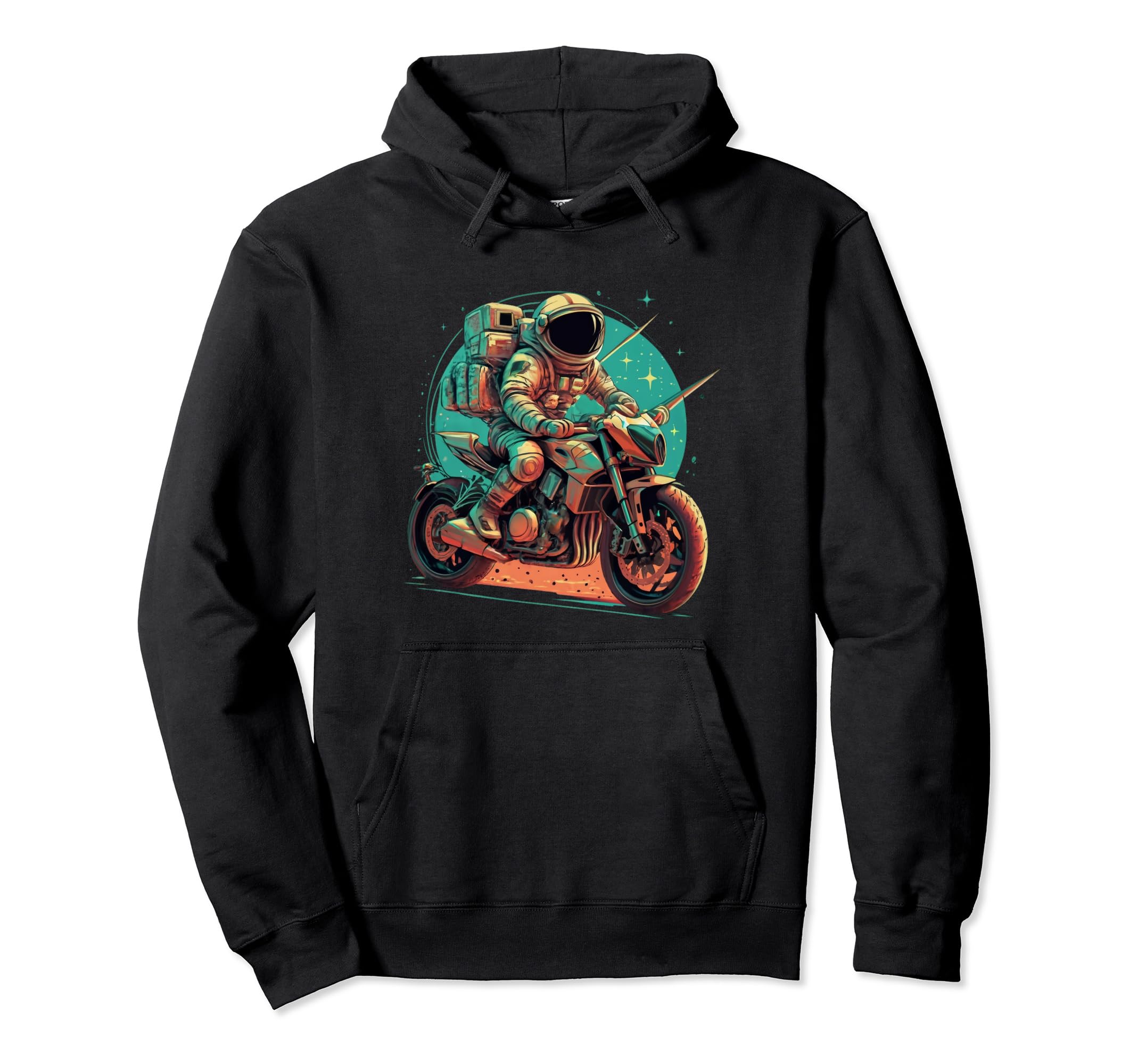 Astronaut Riding Motorcycle Space Hoodie - Trendy Graphic Men Women - T-Shirt, Sweatshirt, Hoodie