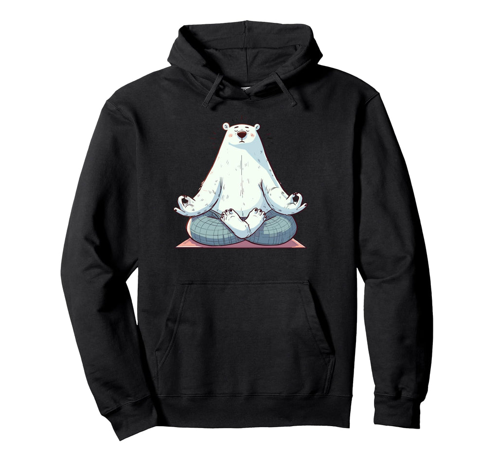 Meditation Polar Bear Yoga Pose Relaxing Hoodie - Aesthetic Graphic Unisex - T-Shirt, Sweatshirt, Hoodie
