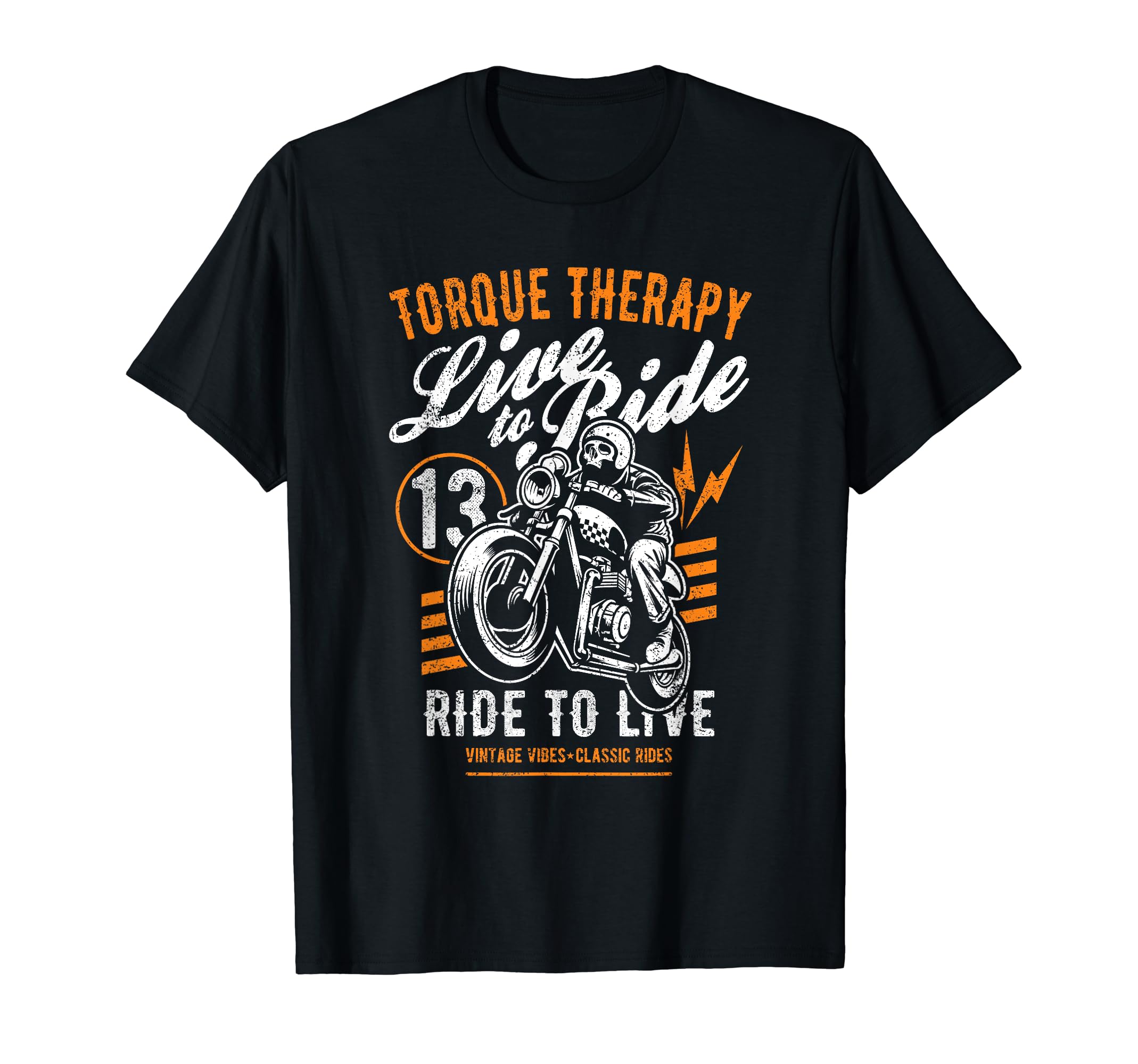 Torque Therapy Motorcycle Rider Skull T-Shirt - Graphic Print Men Women - T-Shirt, Sweatshirt, Hoodie