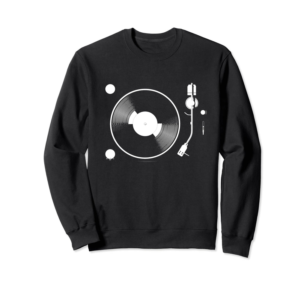 Vinyl Album Record Player Sweatshirt - Novelty Apparel for Adults - T-Shirt, Sweatshirt, Hoodie