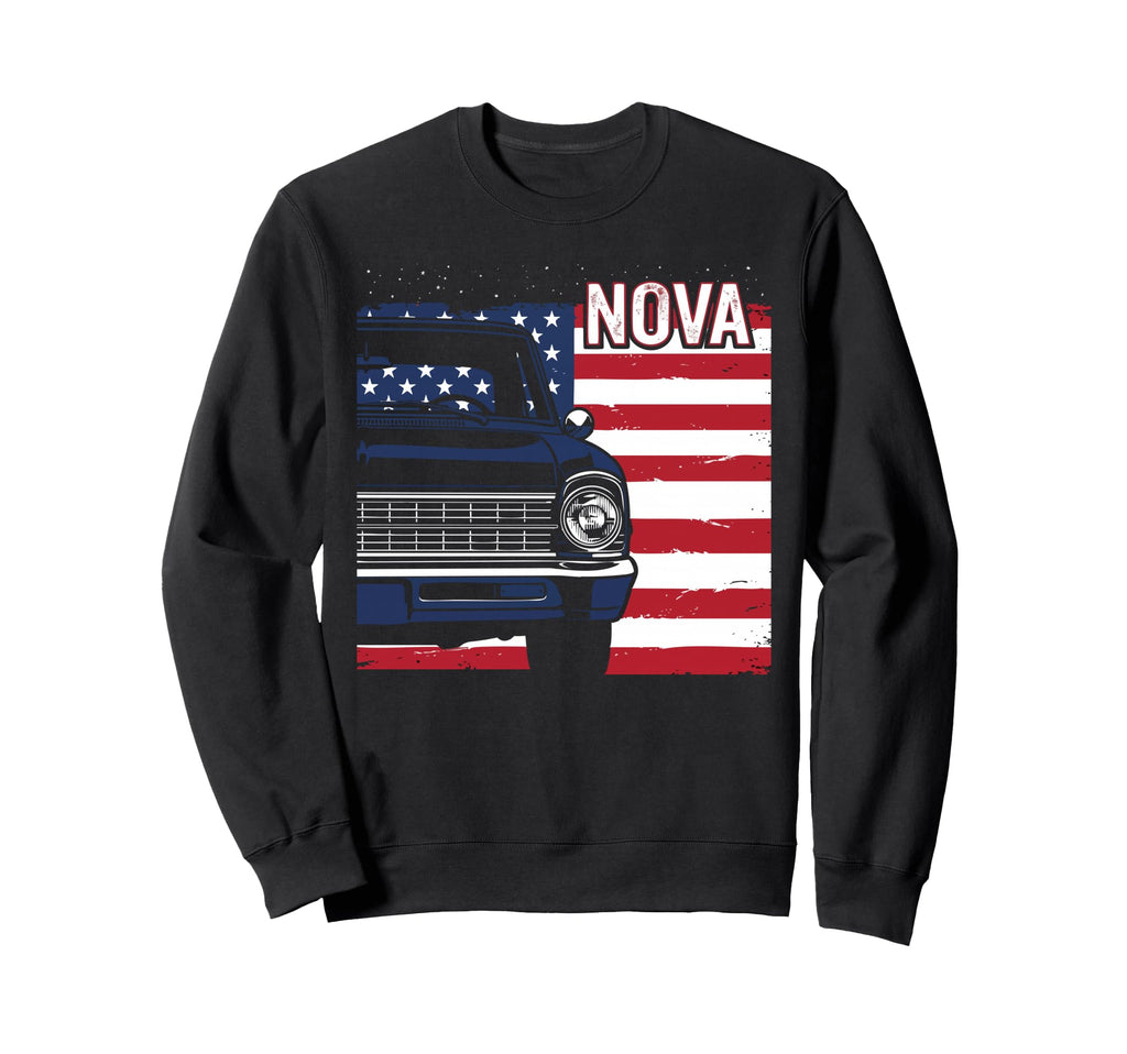 1966 1967 Nova Ss Patriotic Flag And Sweatshirt - Aesthetic Graphic Unisex - T-Shirt, Sweatshirt, Hoodie
