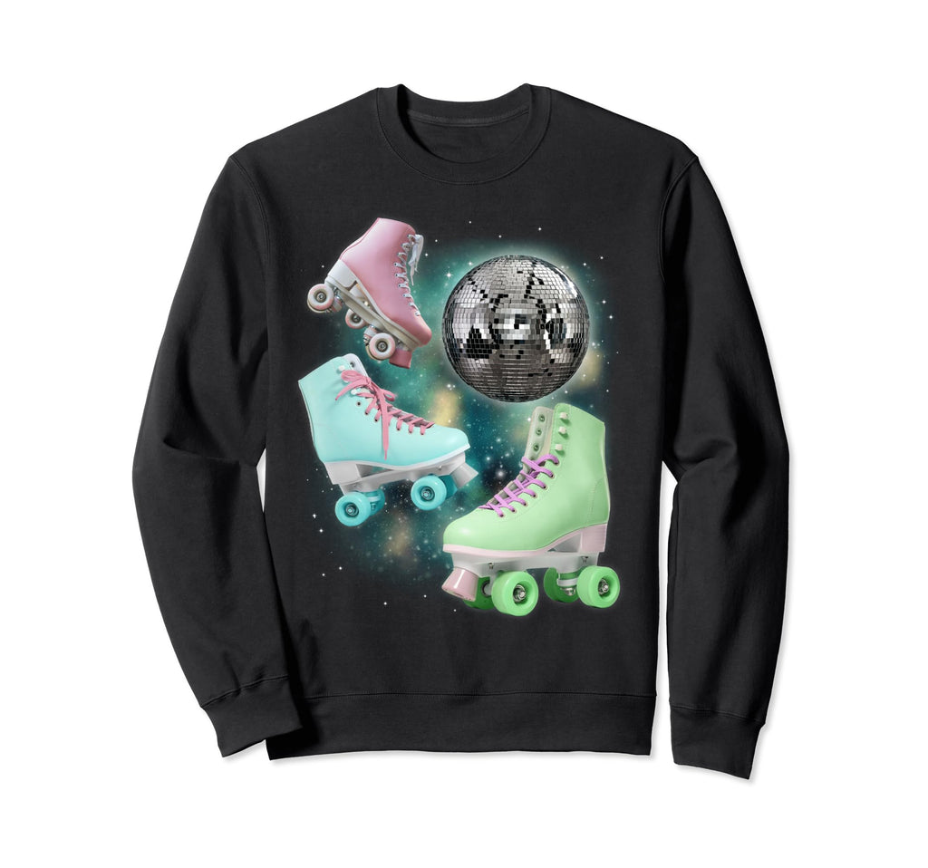 Disco Moon Vibe Roller Skating Sweatshirt - Novelty Apparel Men Women - T-Shirt, Sweatshirt, Hoodie