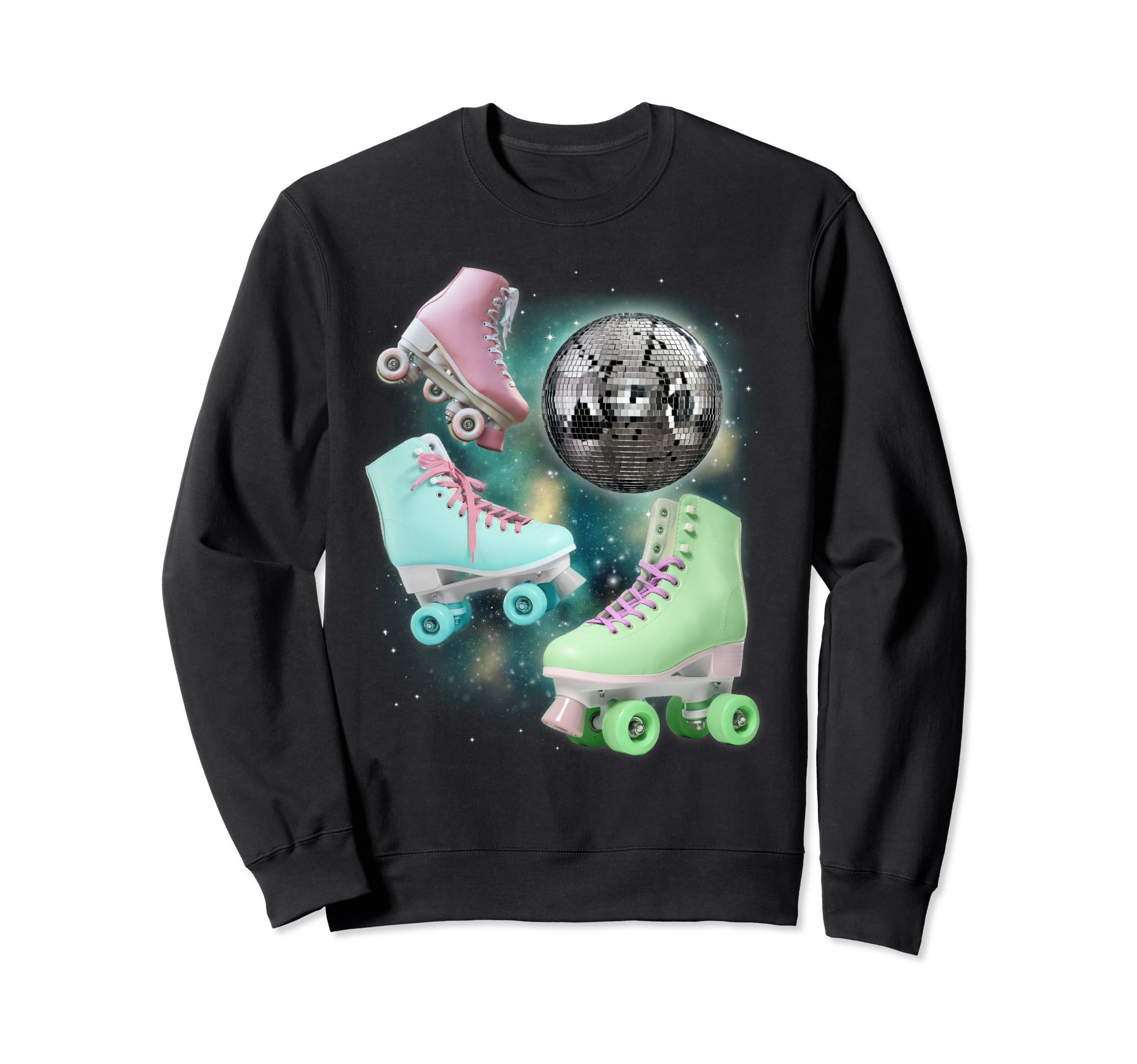 Disco Moon Vibe Roller Skating Sweatshirt - Novelty Apparel Men Women - T-Shirt, Sweatshirt, Hoodie