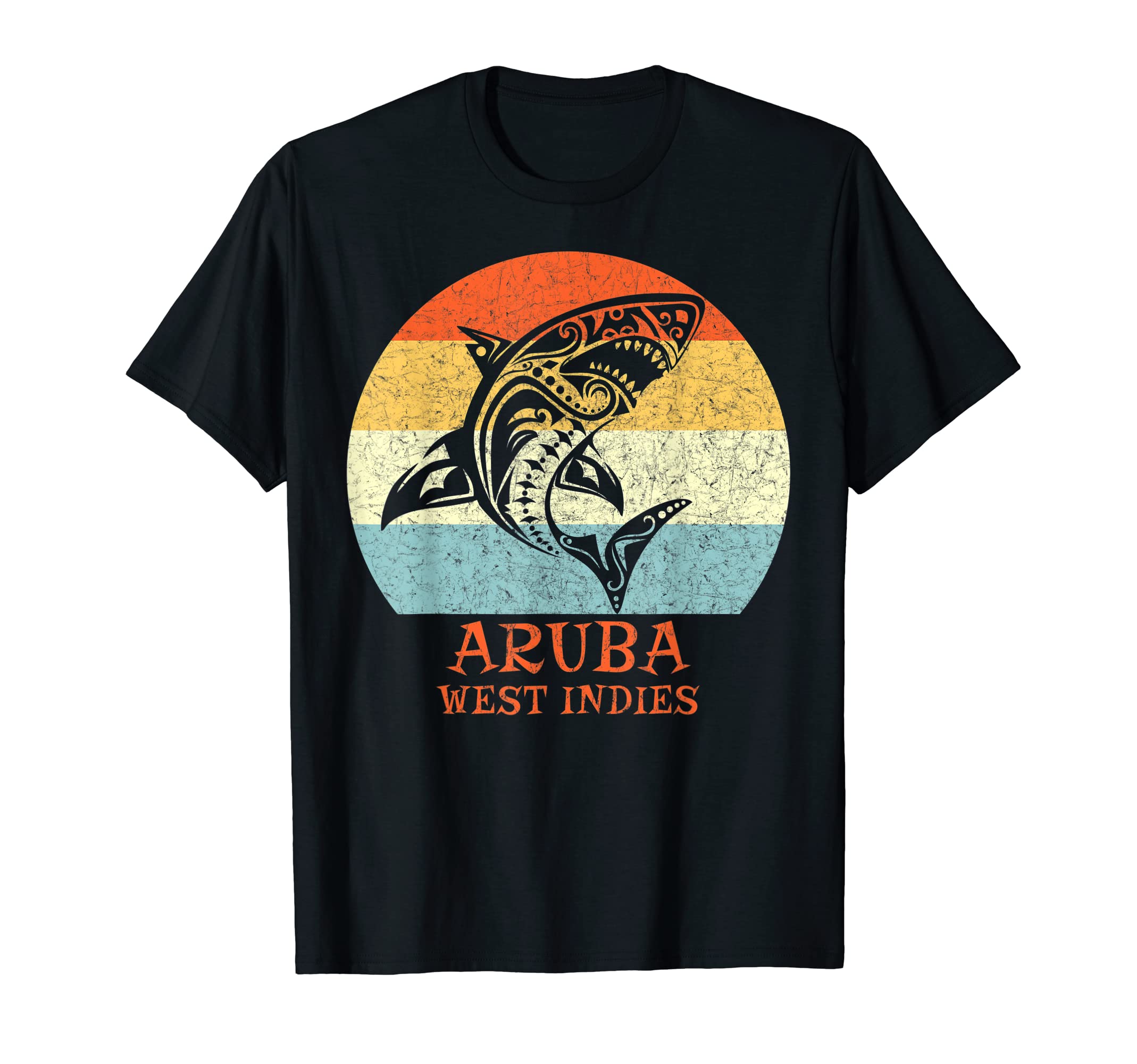 Aruba West Indies Tribal Shark T-Shirt - Novelty Apparel for Adults - T-Shirt, Sweatshirt, Hoodie