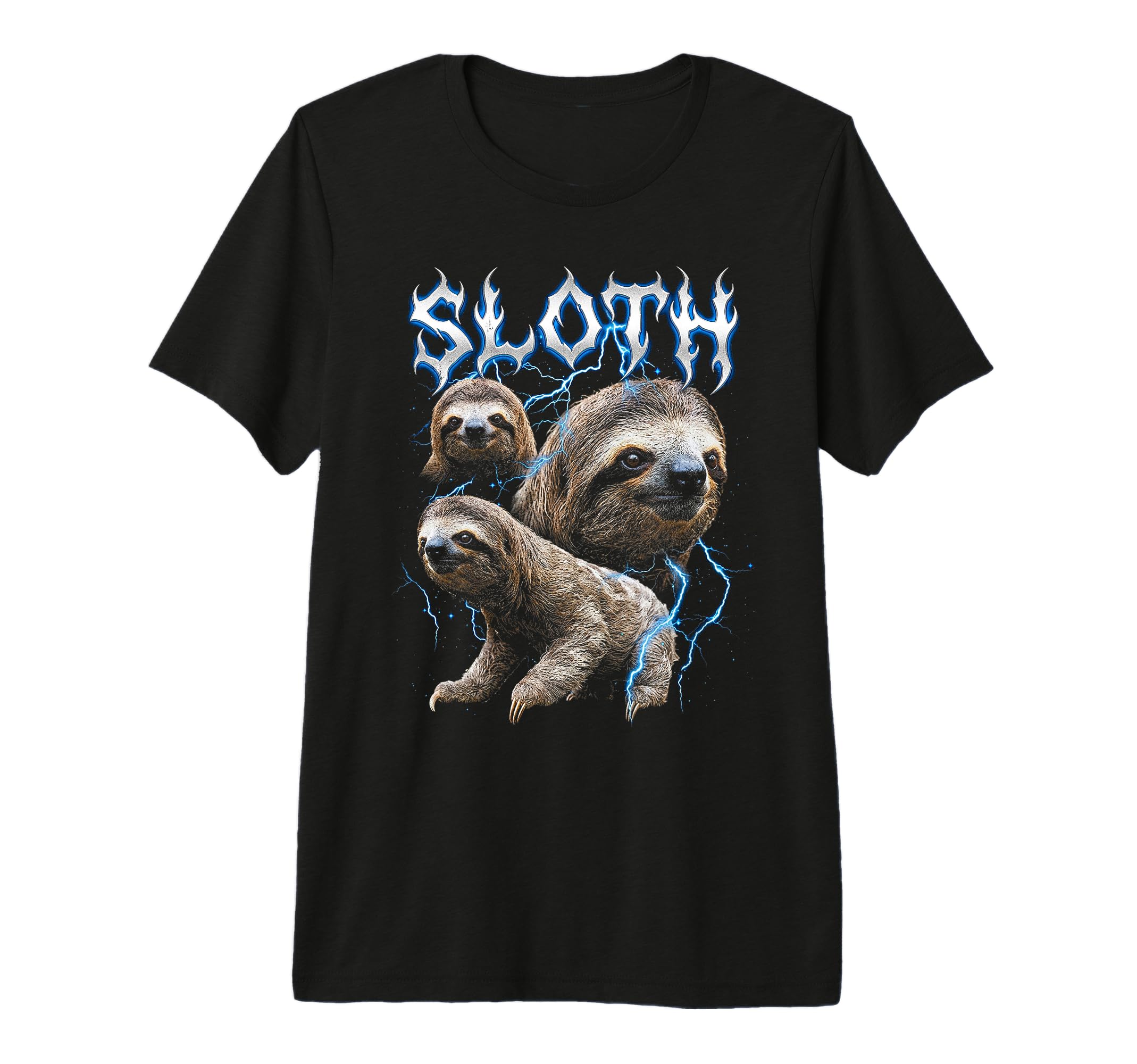Sloth 90S Heavy Metal Sloth Animal T-Shirt - Fun Novelty Design Unisex - T-Shirt, Sweatshirt, Hoodie