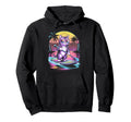 Cat Paddleboarding Sunset 80S Hoodie - Custom Art Print Men Women - T-Shirt, Sweatshirt, Hoodie