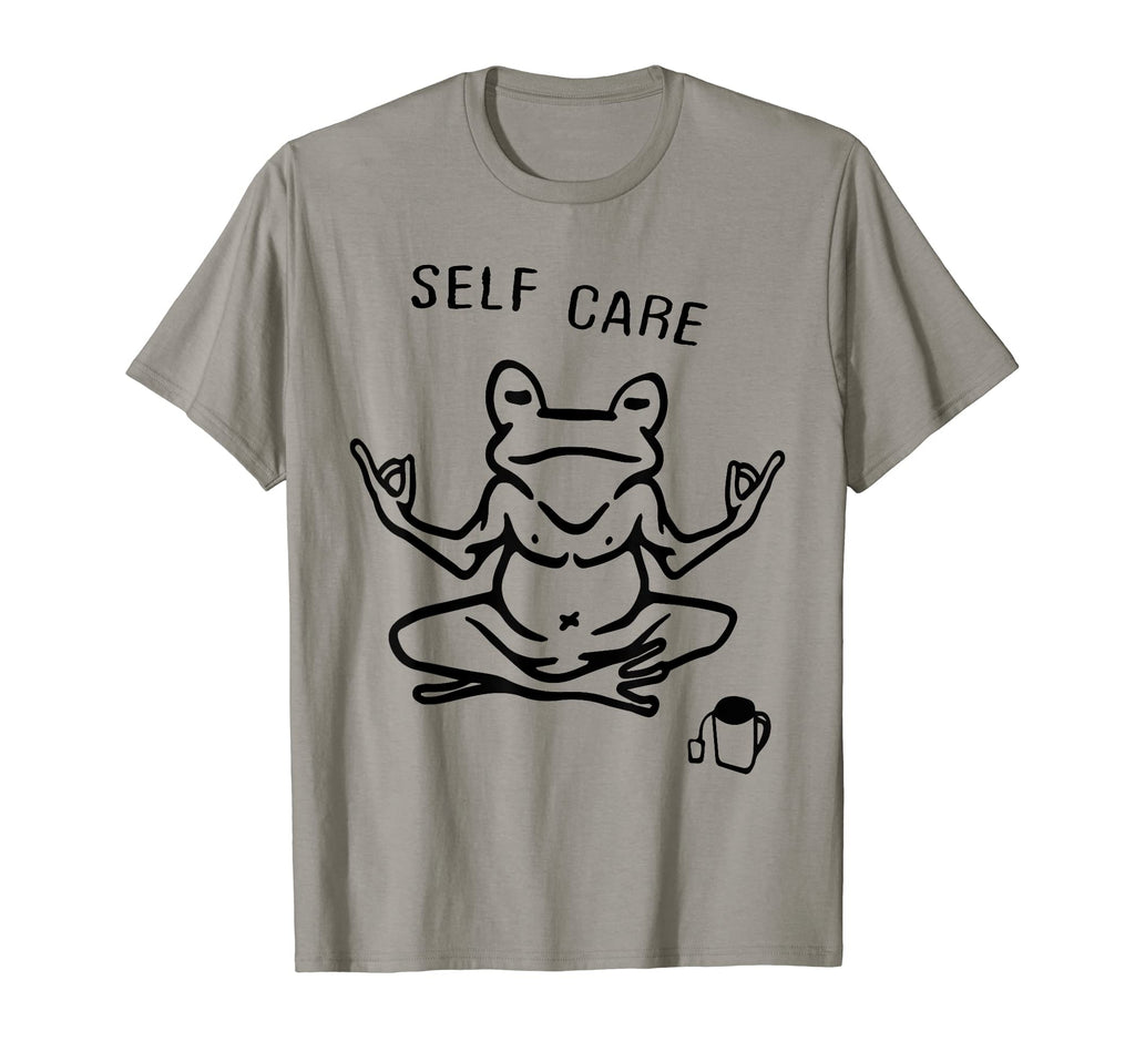 Funny Self Care Frog Doing Yoga Tea T-Shirt - Novelty Apparel Unisex - T-Shirt, Sweatshirt, Hoodie