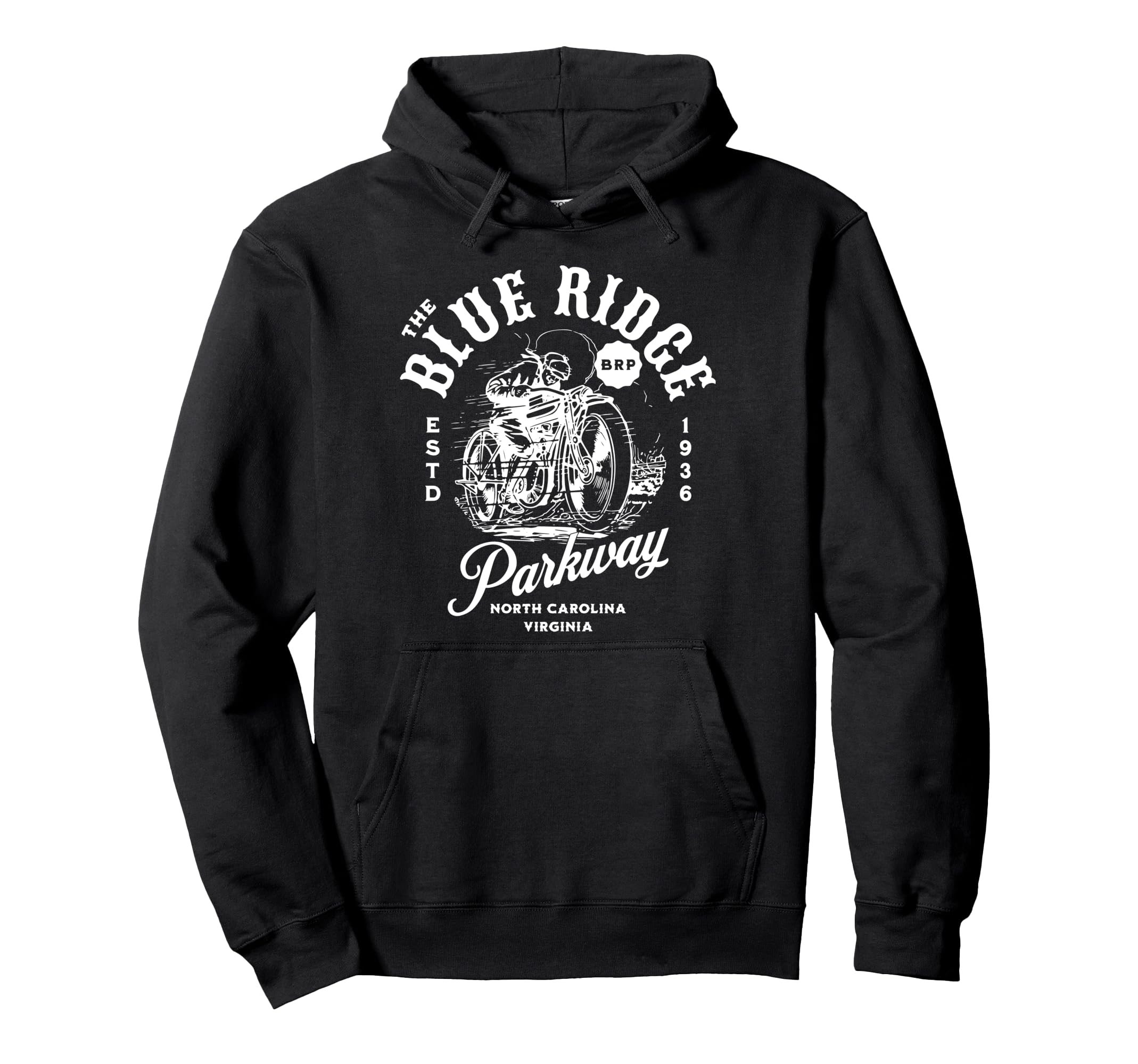 Blue Ridge Parkway Brp Motorcycle Hoodie - Minimalist Print for Adults - T-Shirt, Sweatshirt, Hoodie