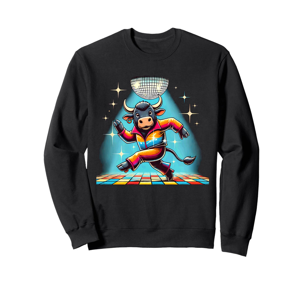 Aesthetic Ox Bull Disco Sweatshirt - Casual Everyday Wear Unisex - T-Shirt, Sweatshirt, Hoodie