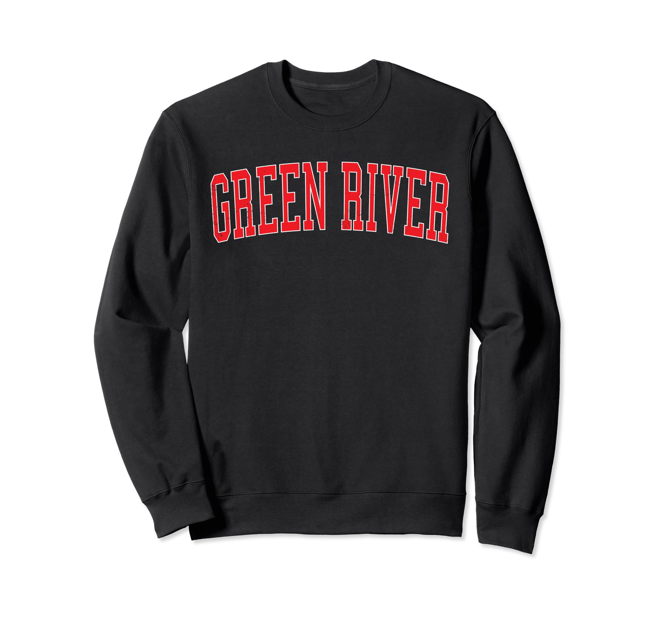 Green River Wy Distressed Red Sweatshirt - Fun Novelty Design for Adults - T-Shirt, Sweatshirt, Hoodie