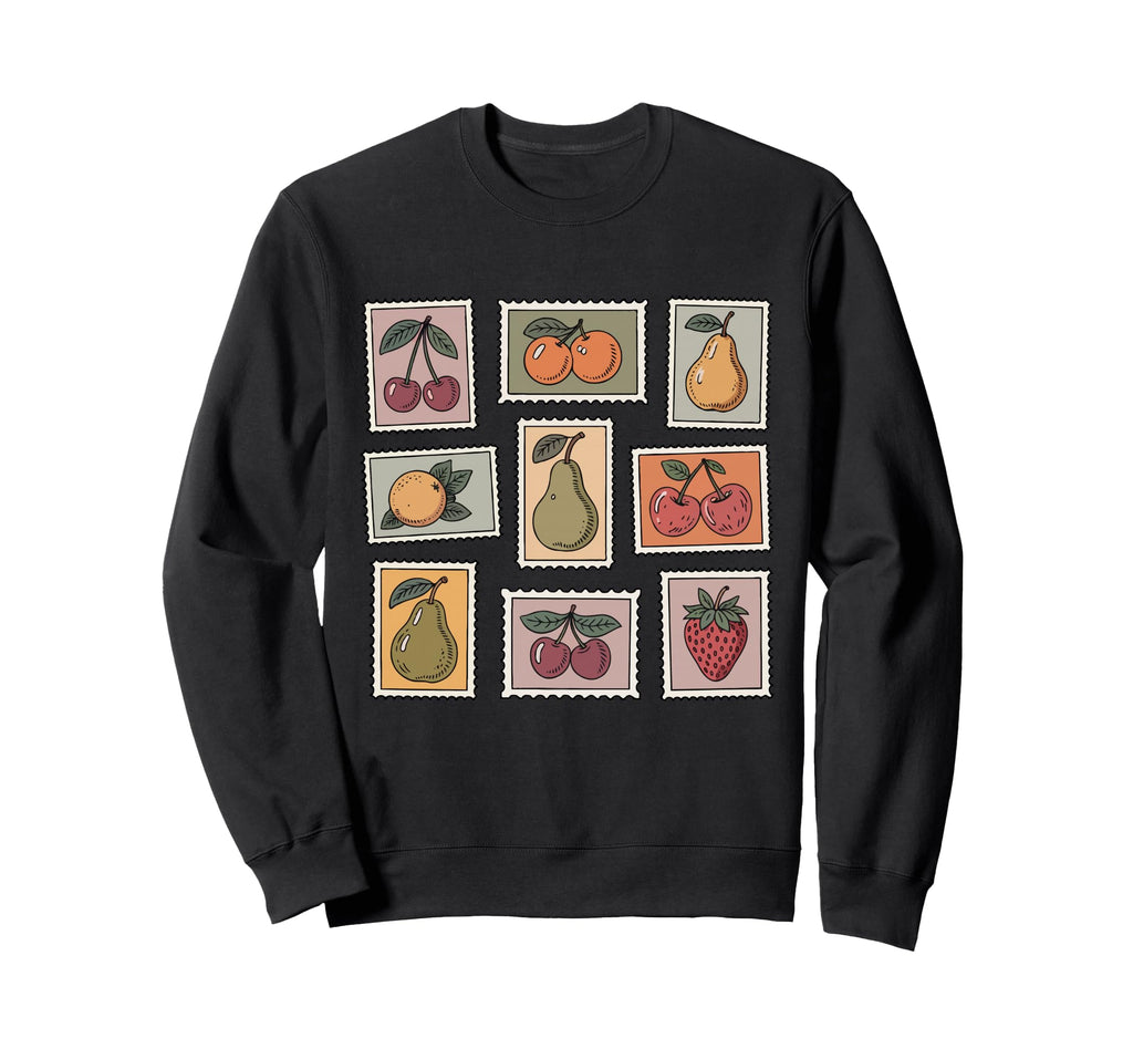 Fruit Stamp Collage Illustration Sweatshirt - Novelty Apparel Men Women - T-Shirt, Sweatshirt, Hoodie