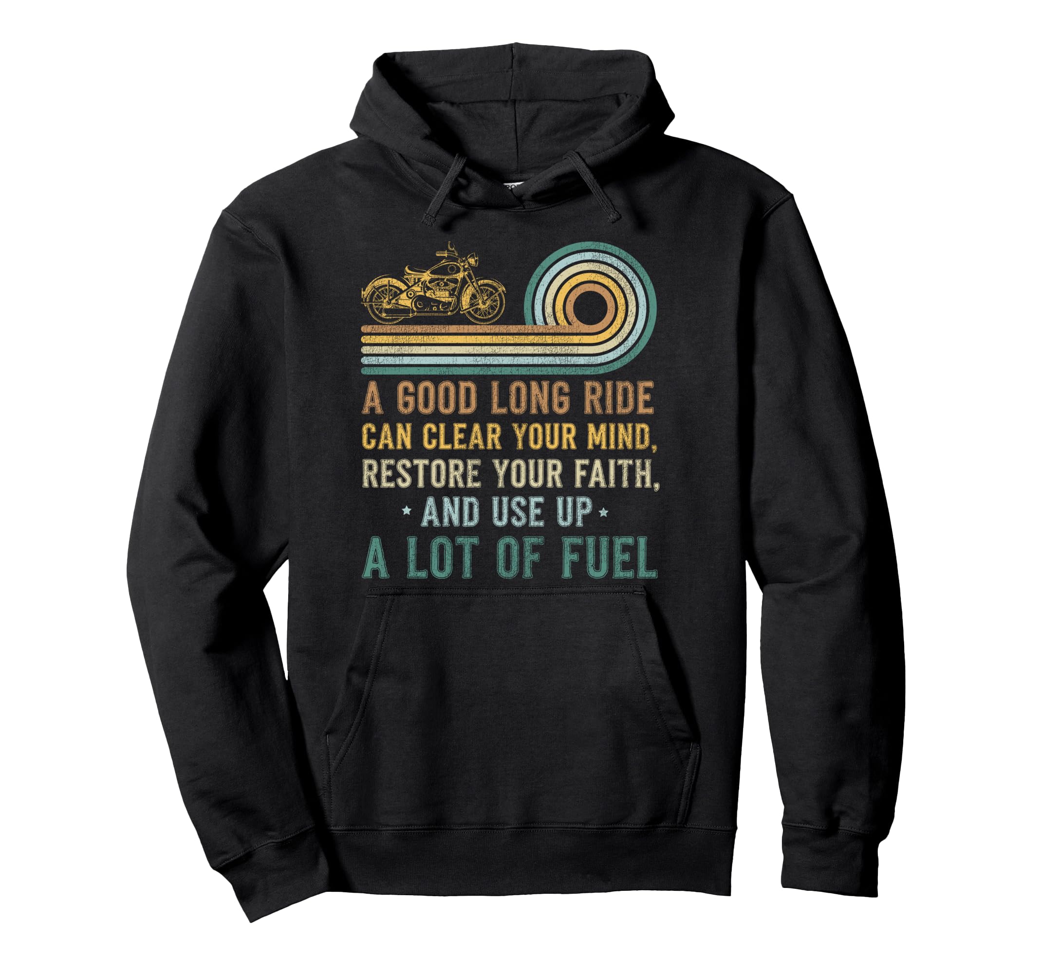 Motorcycle Biker Good Long Ride Can Clear Hoodie - Unique Graphic Unisex - T-Shirt, Sweatshirt, Hoodie