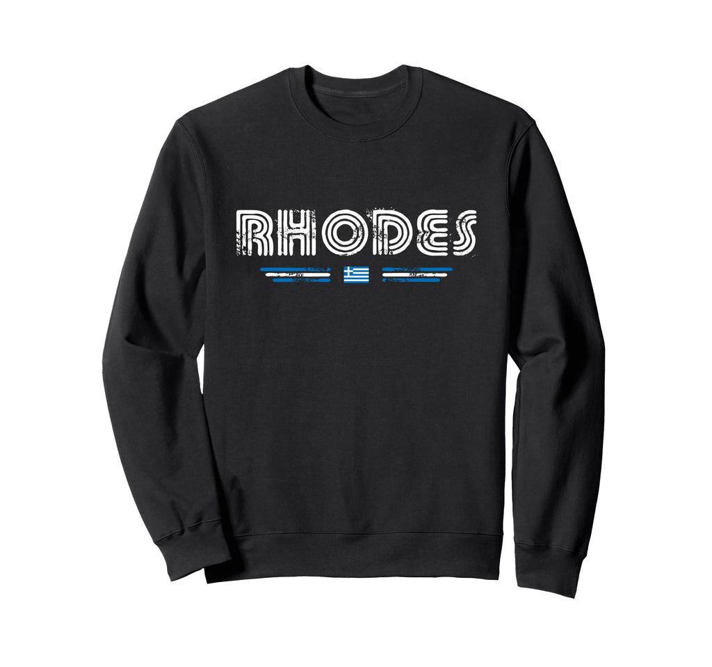 Rhodes Greece 70S 80S Type Sweatshirt - Trendy Graphic for Adults - T-Shirt, Sweatshirt, Hoodie