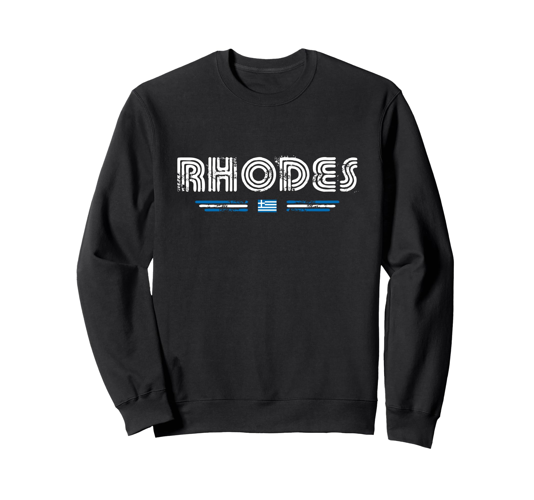 Rhodes Greece 70S 80S Type Sweatshirt - Trendy Graphic for Adults - T-Shirt, Sweatshirt, Hoodie