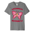 Groovy Anti Social Butterfly Ironic Funny T-Shirt - Graphic Print Unisex - T-Shirt, Sweatshirt, Hoodie